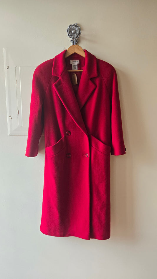 Talbots red wool coat