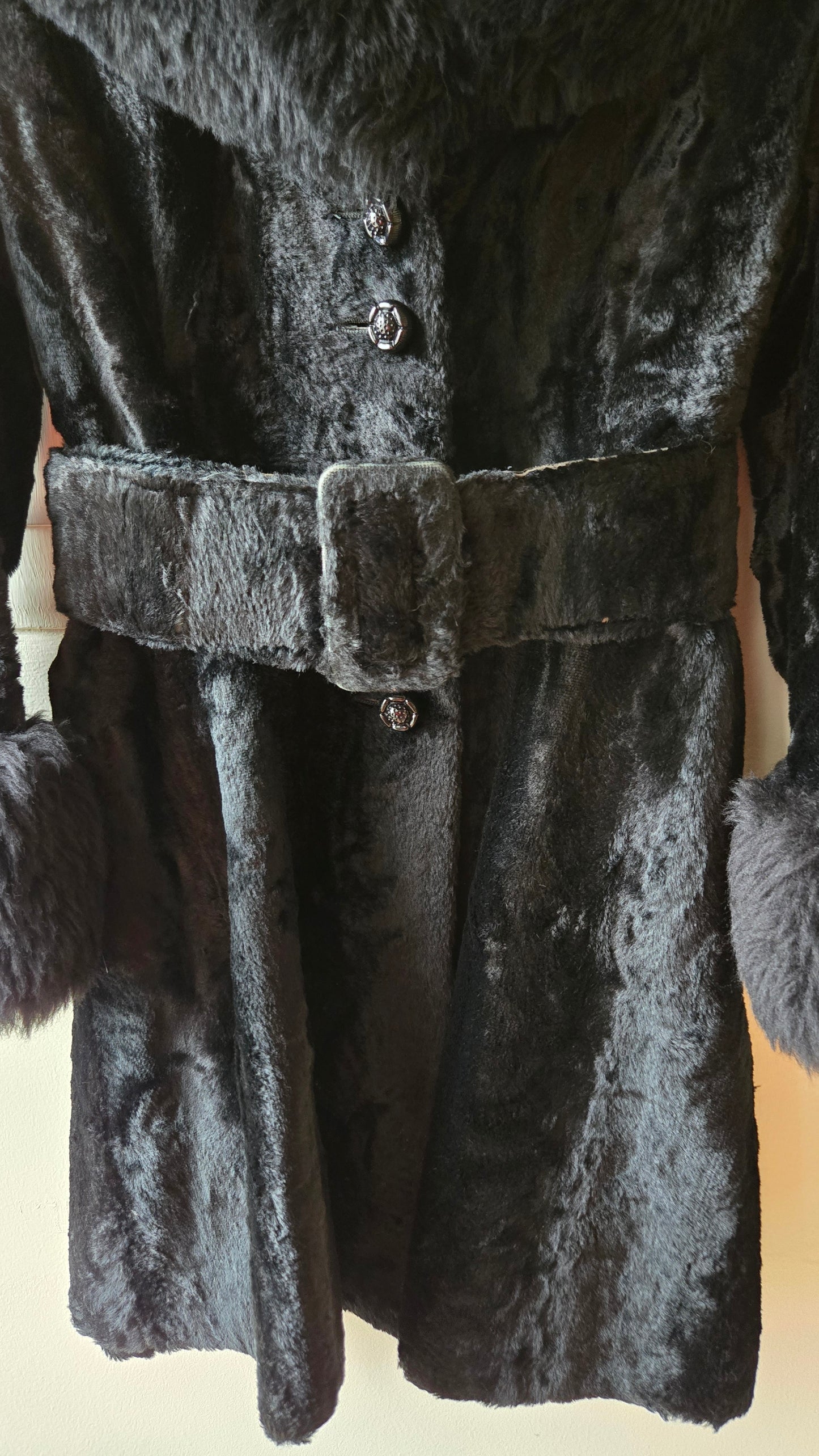 Black faux fur Penny Lane coat