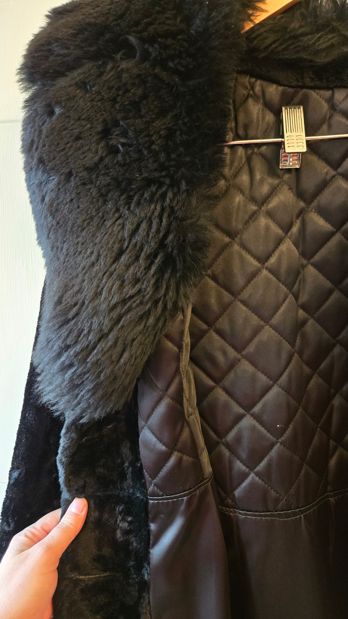 Black faux fur Penny Lane coat