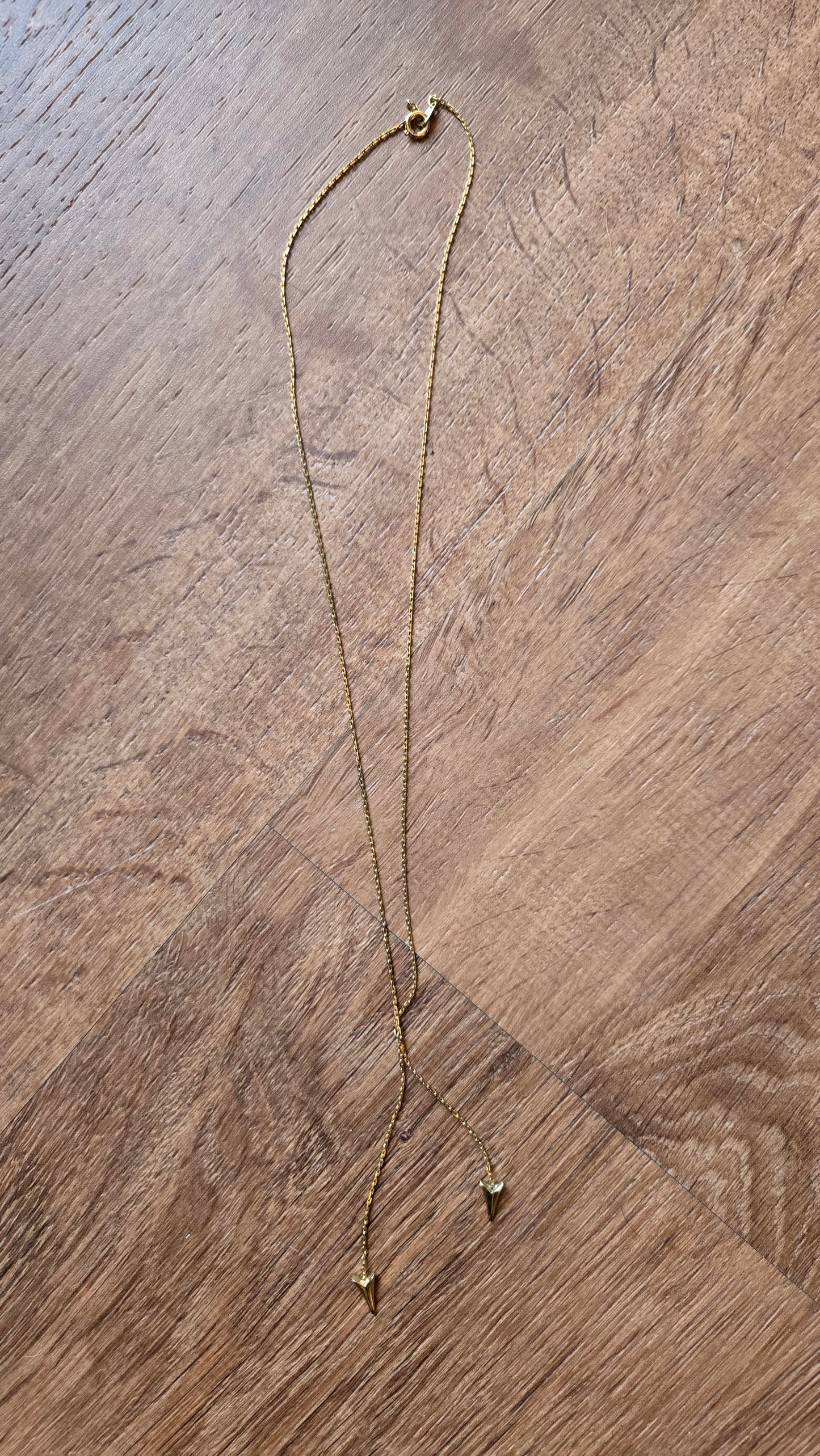 Gold arrow lariat neckalce