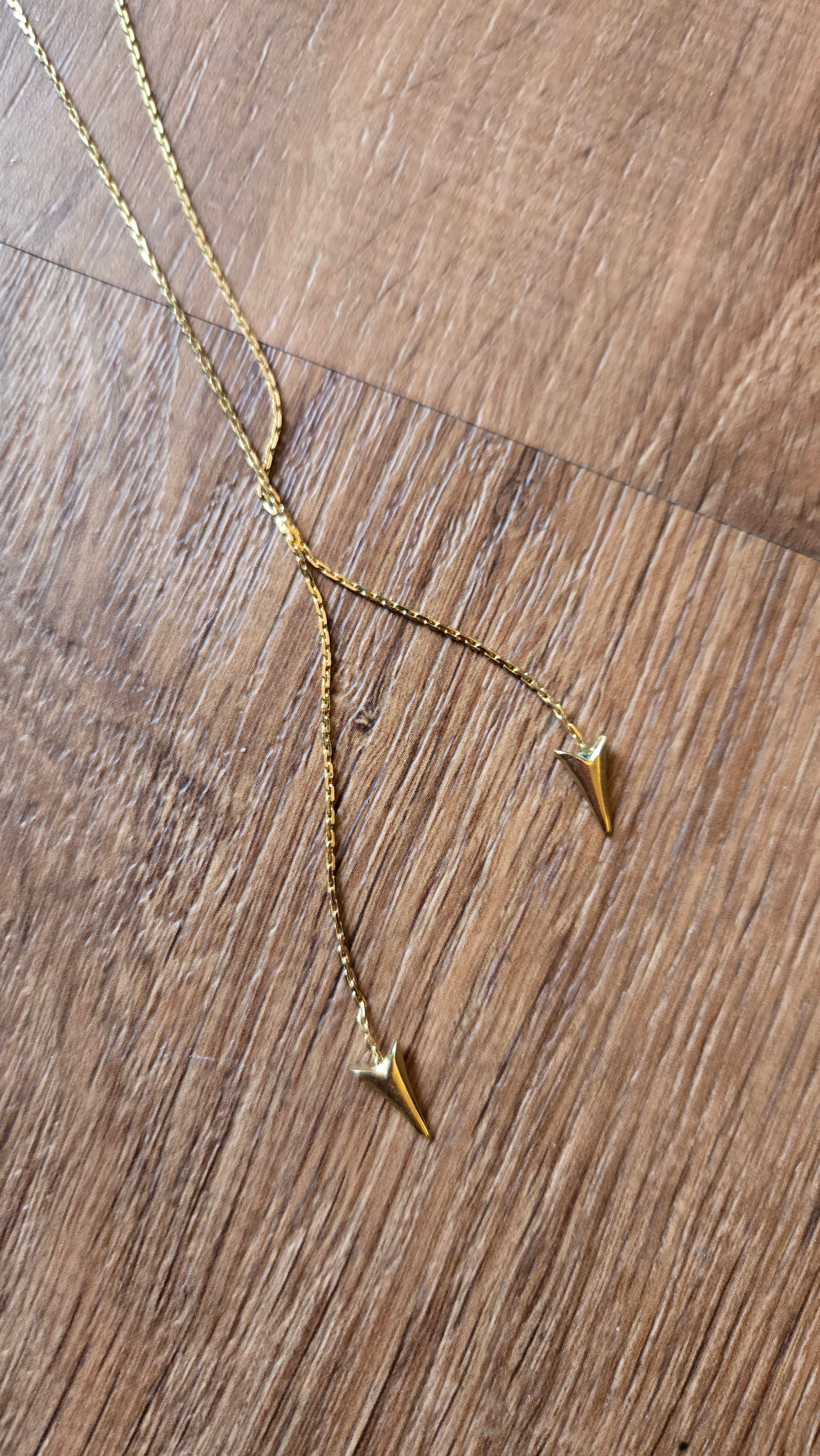 Gold arrow lariat neckalce
