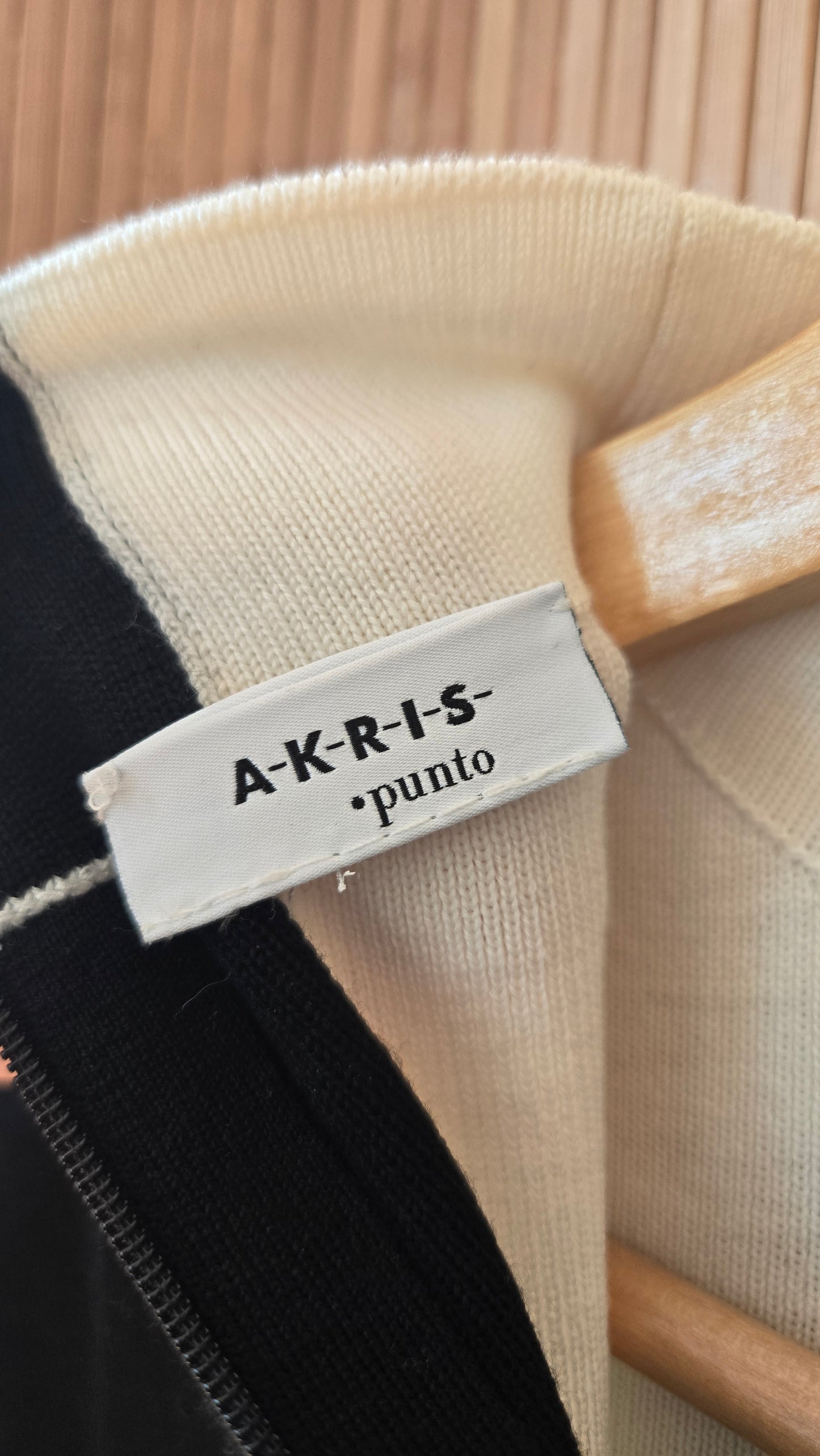 Akris striped mock neck knit top