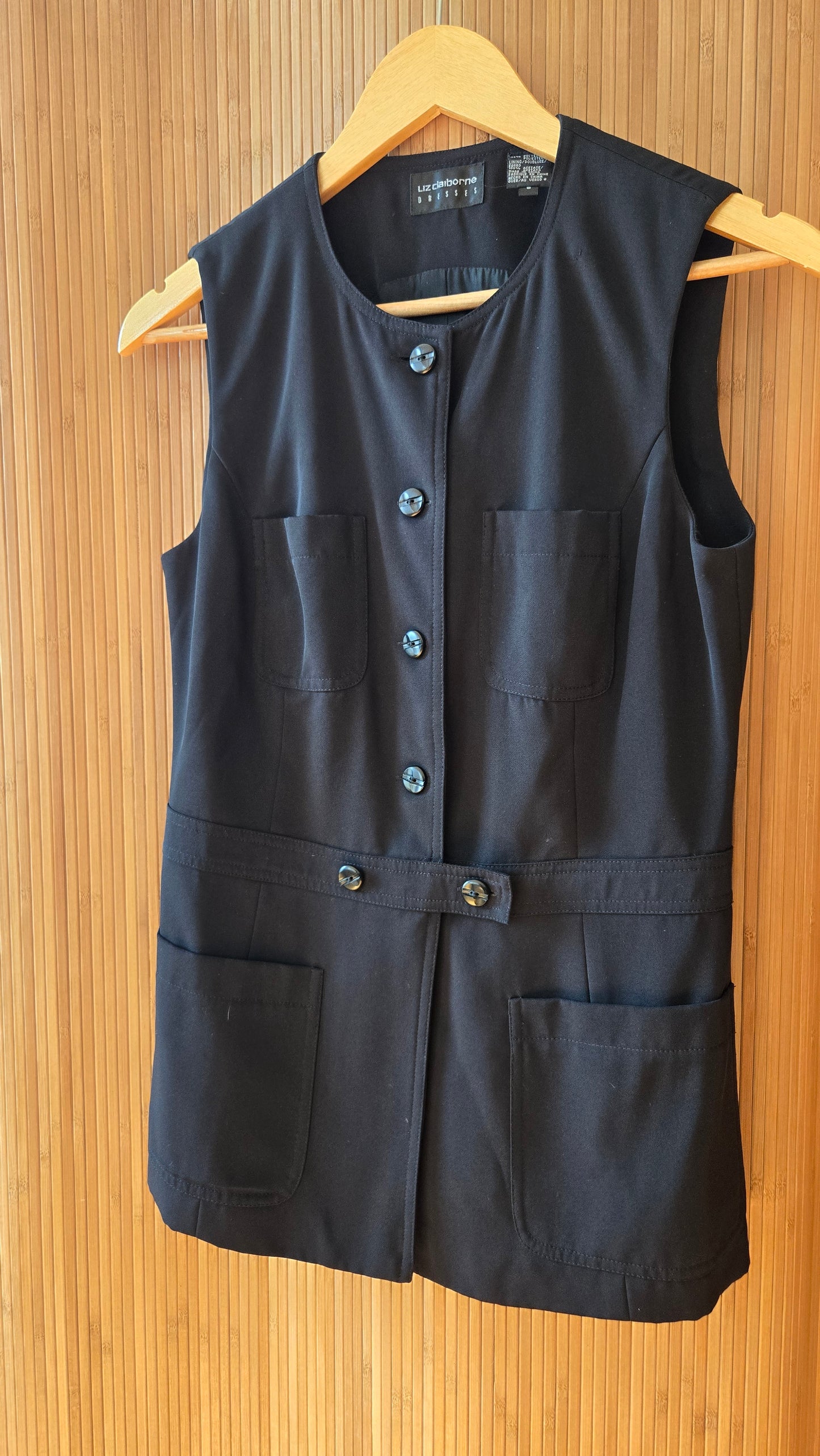 Black crewneck tunic vest