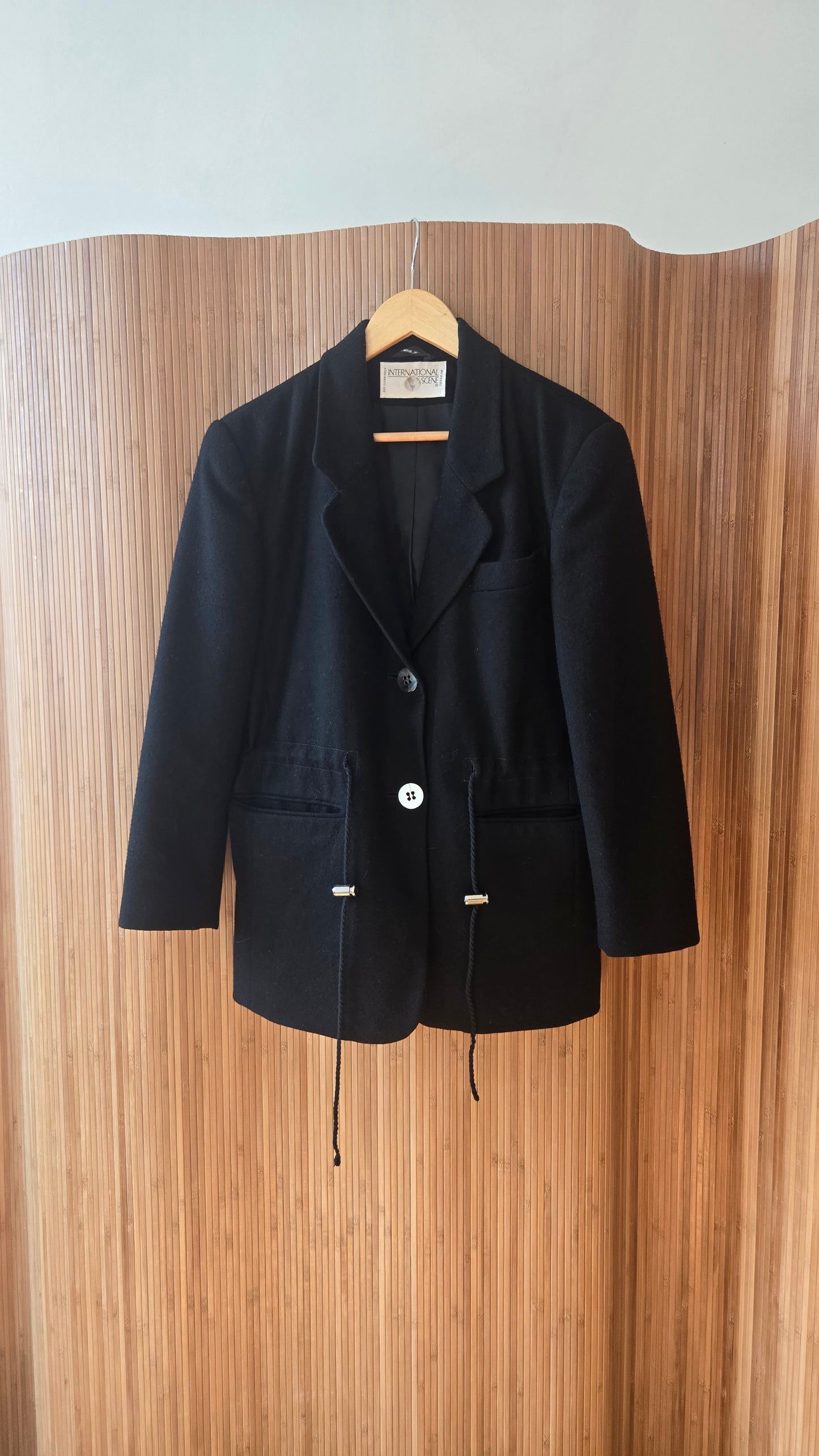 International Scene black cinched waist blazer