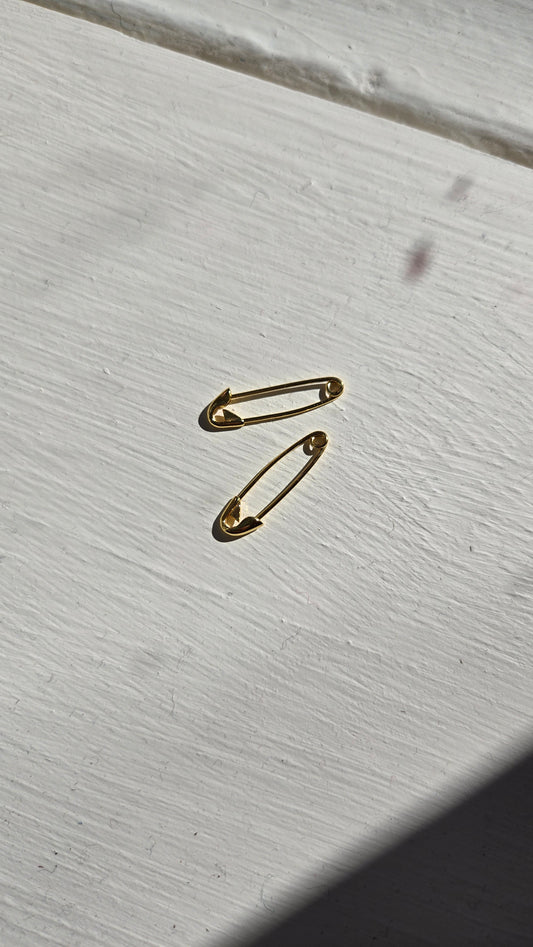 Safety Pin Earrings: Vermeil