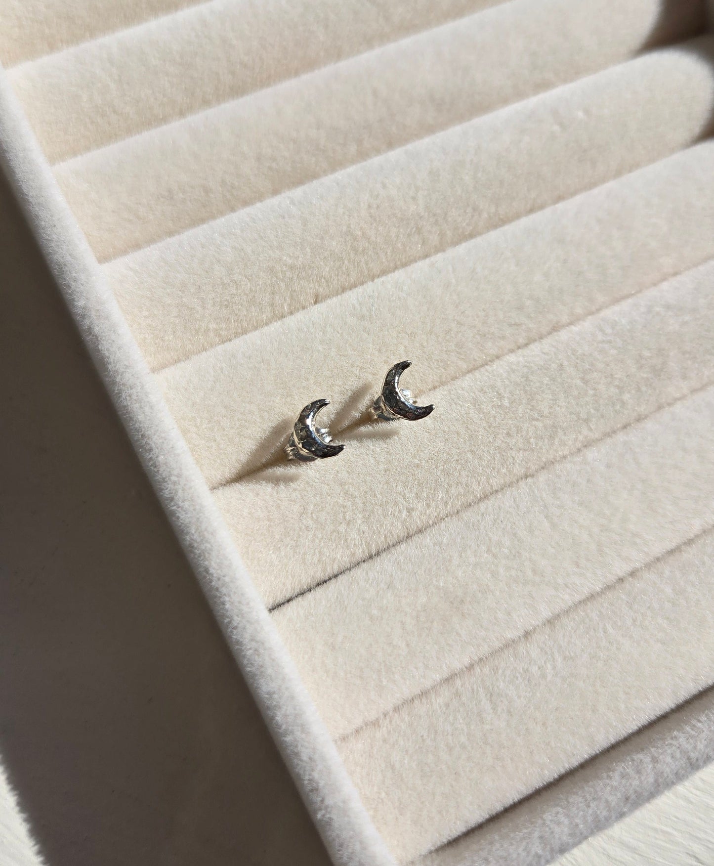 Sterling silver crescent moon posts