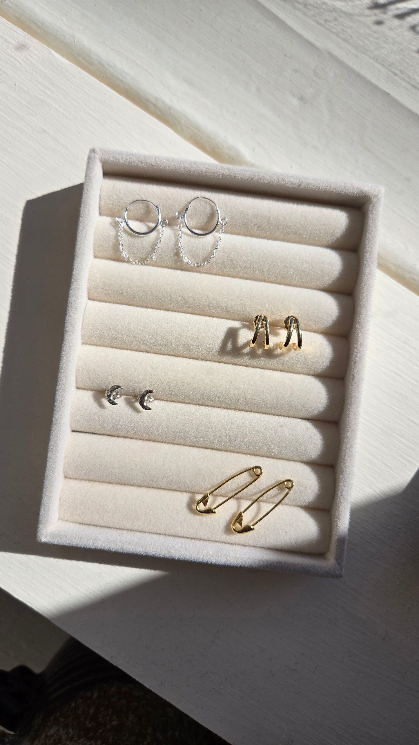 Sterling silver crescent moon posts