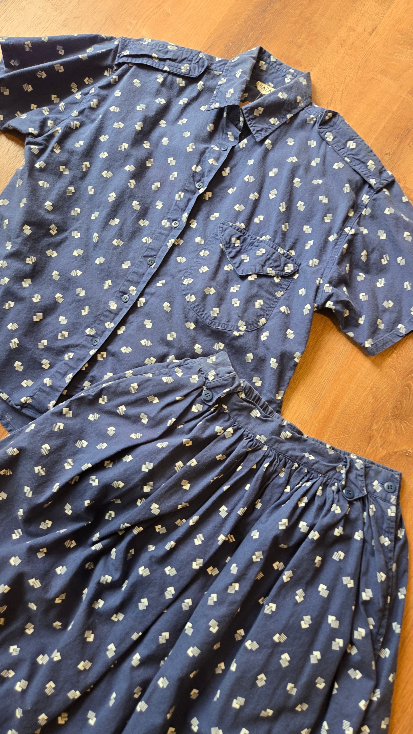 Khazana blue print skirt set