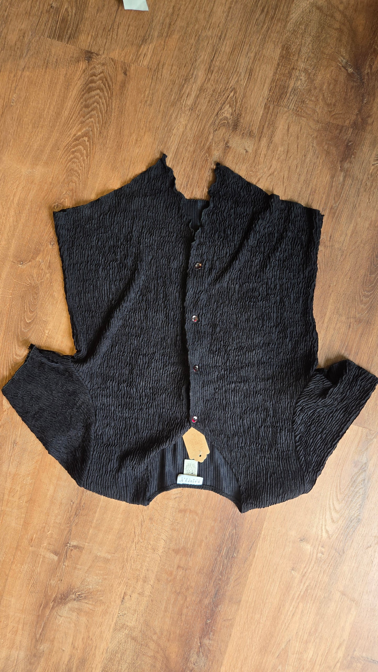 Black slinky crinkle pant set