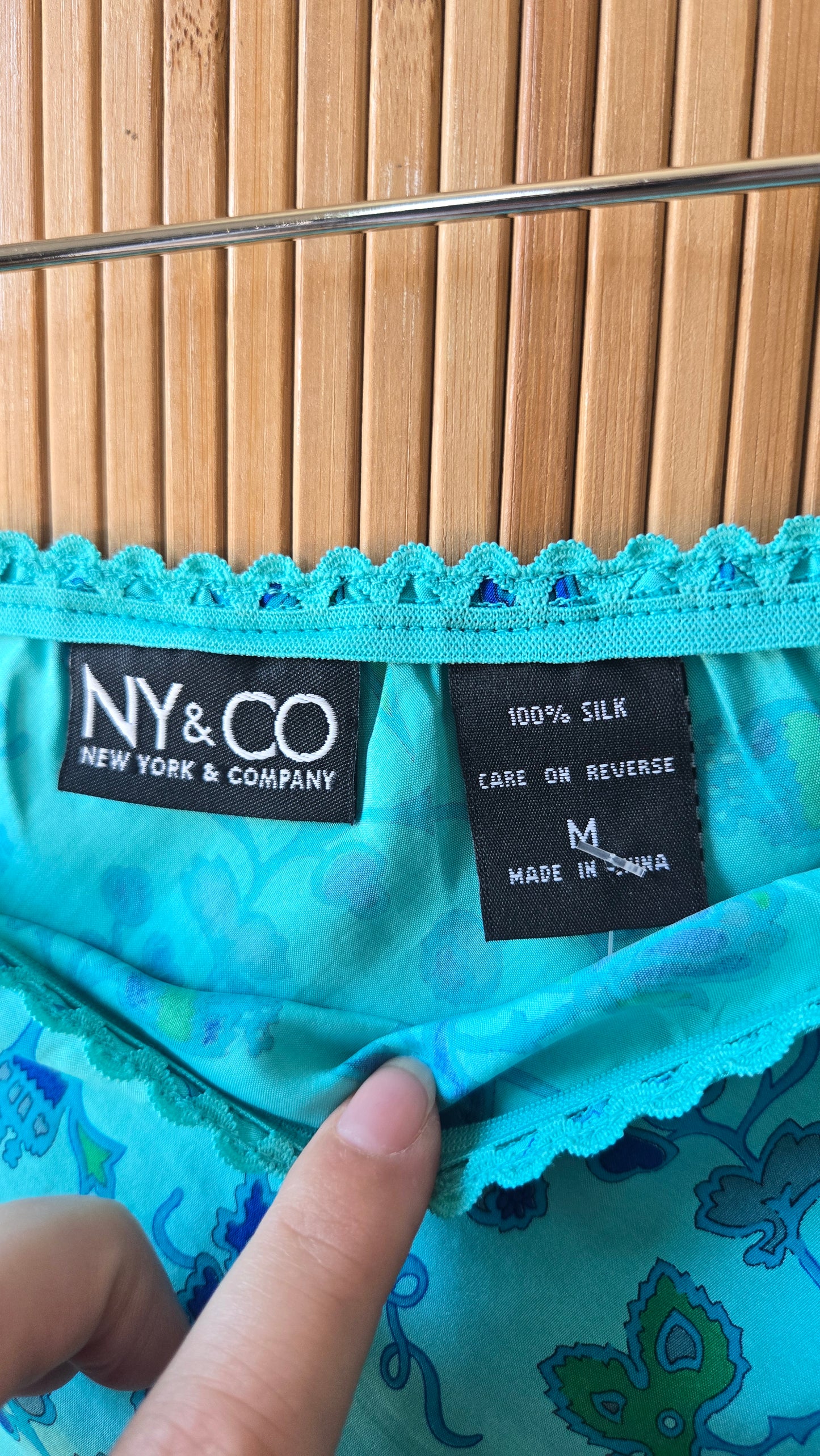 NY & Co silk floral slip skirt