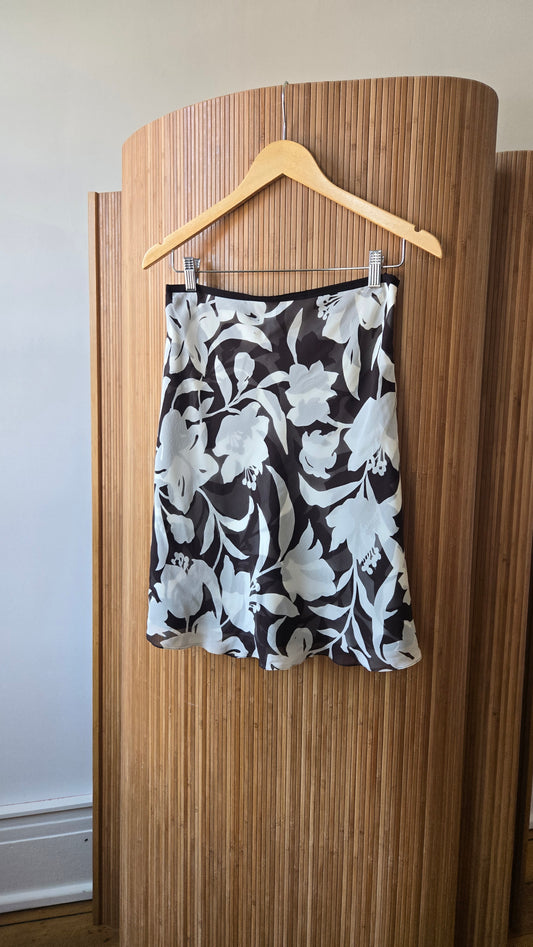 Ann Taylor silk layered slip skirt