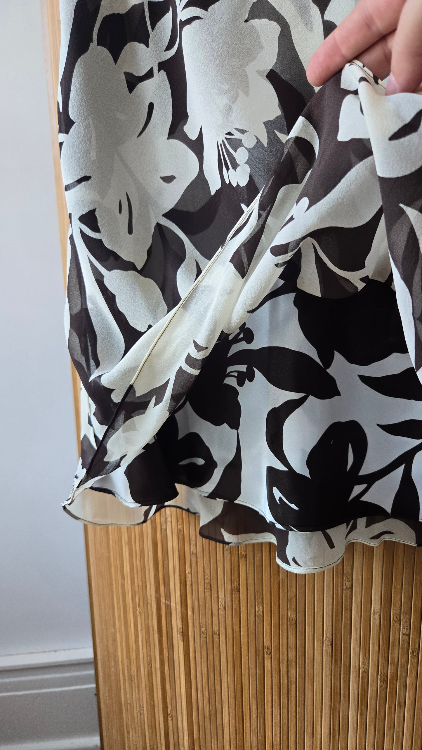 Ann Taylor silk layered slip skirt
