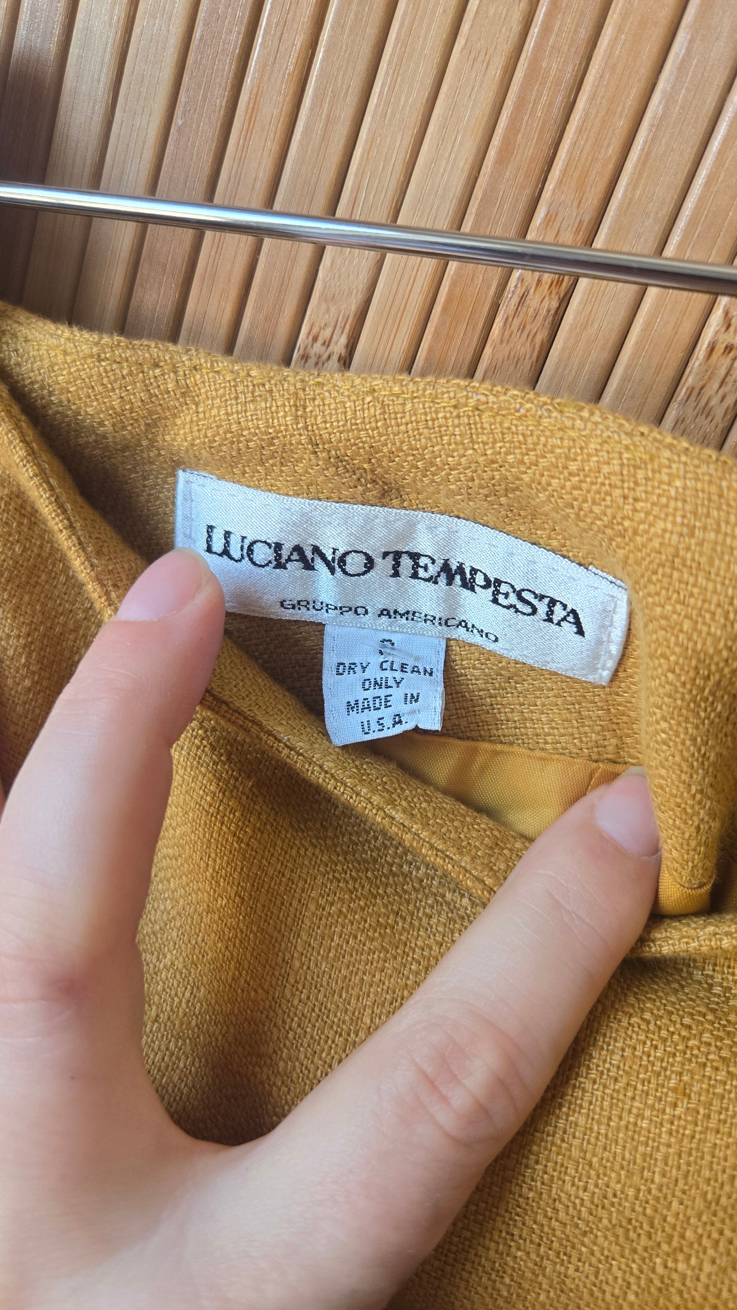 Luciano ochre linen skirt