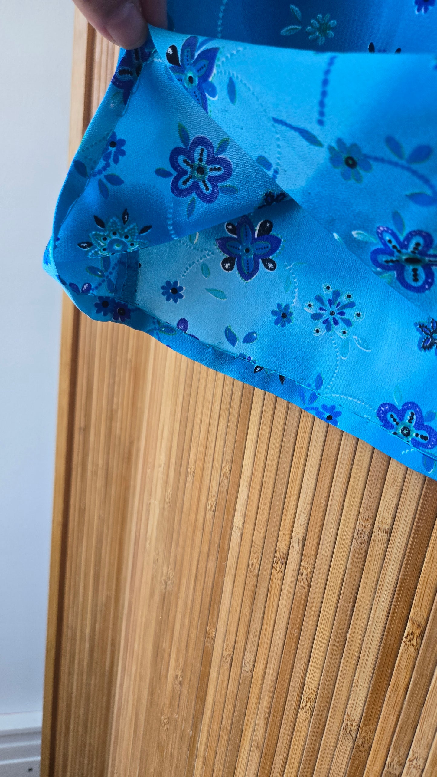Y2K blue mini floral skirt