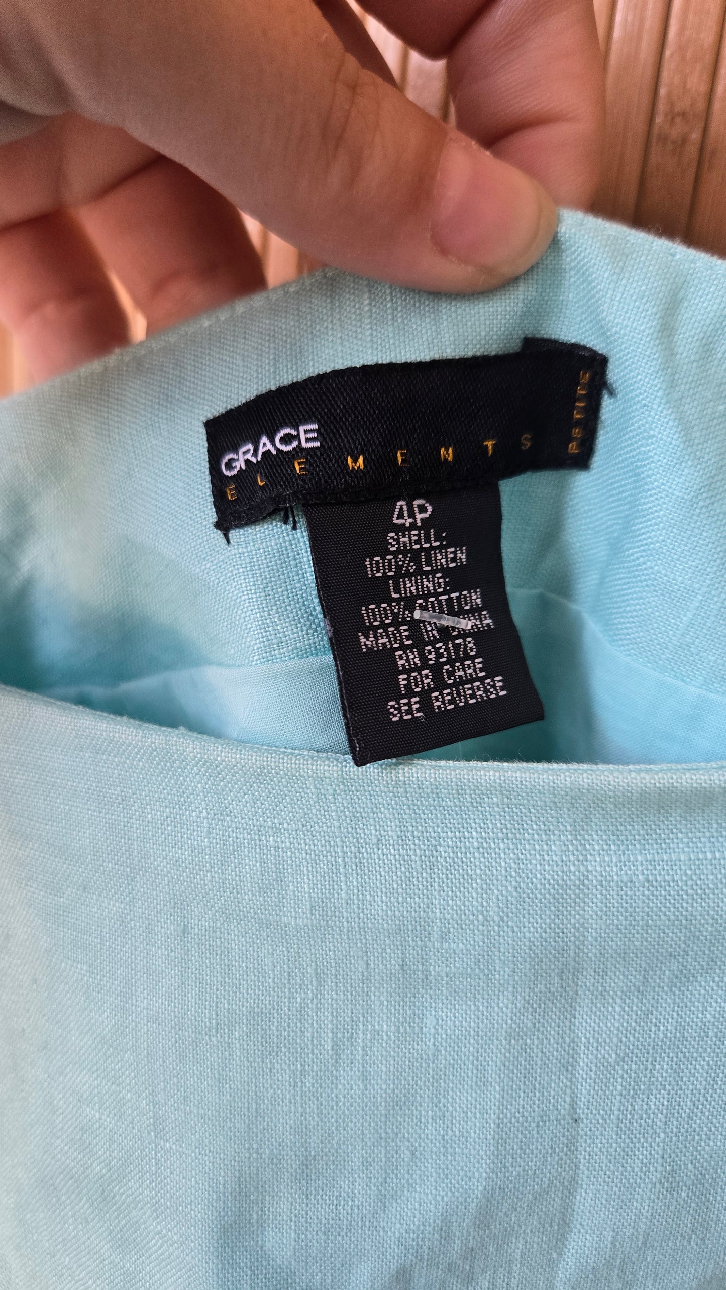 Grace sky blue linen scallop skirt