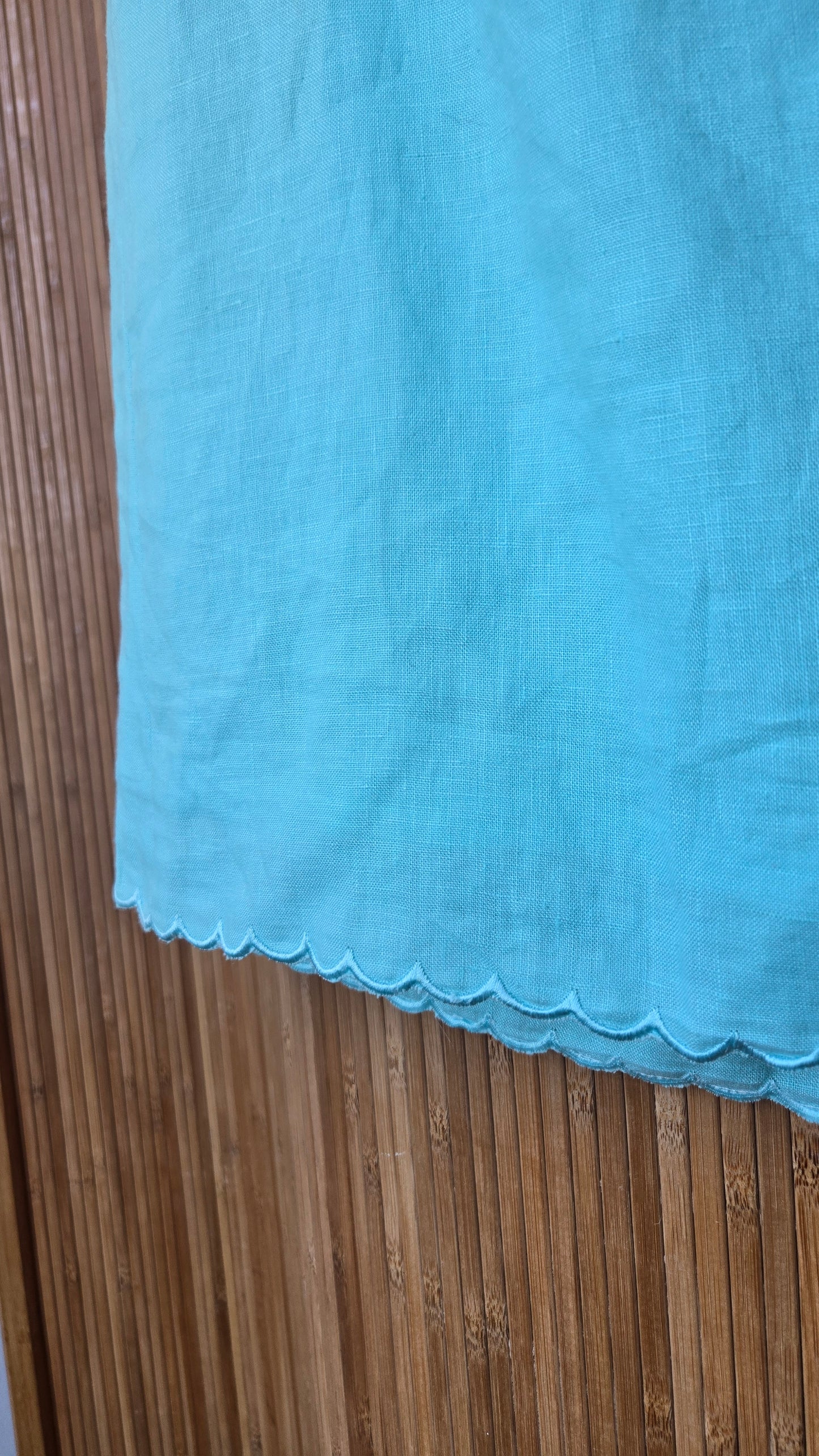 Grace sky blue linen scallop skirt