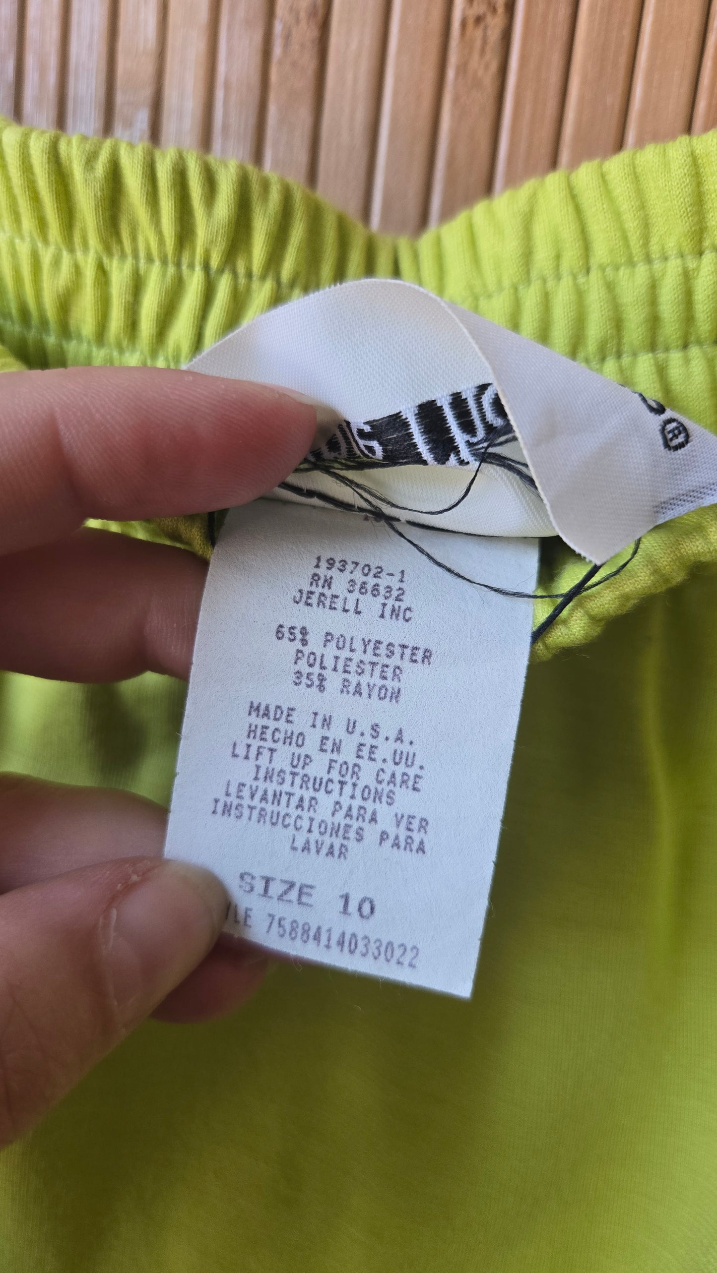 Stephanie Thomas chartreuse skirt