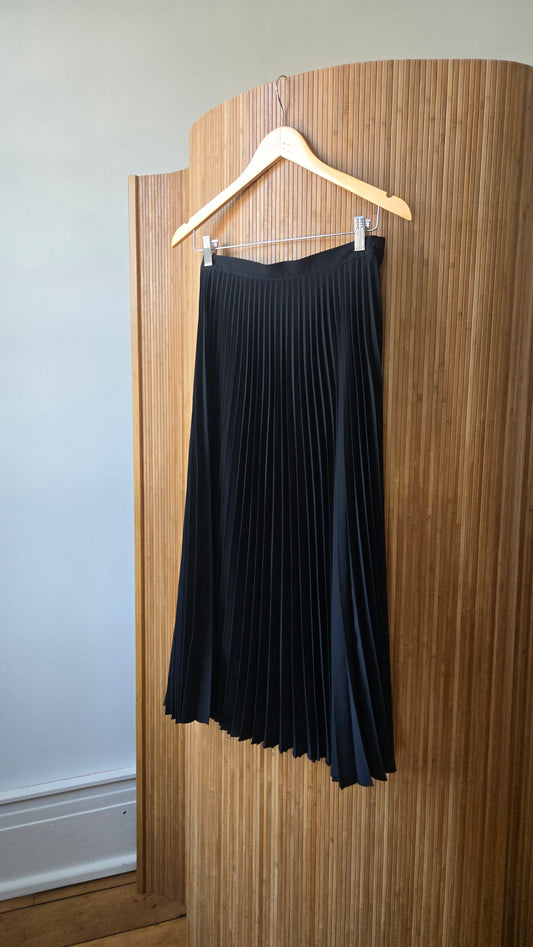 Black accordion pleat skirt