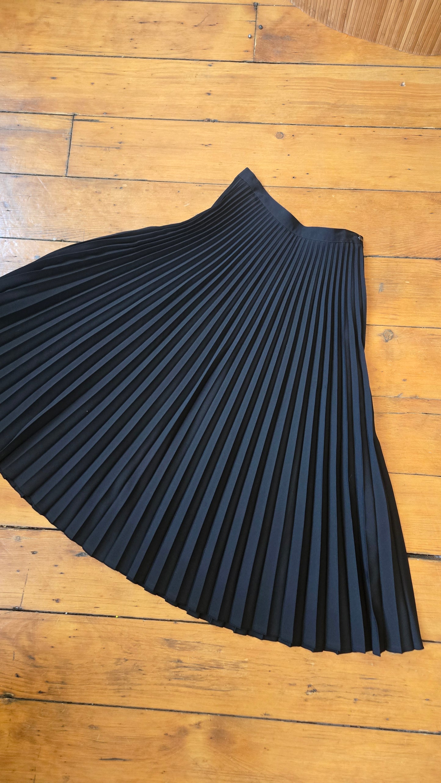 Black accordion pleat skirt