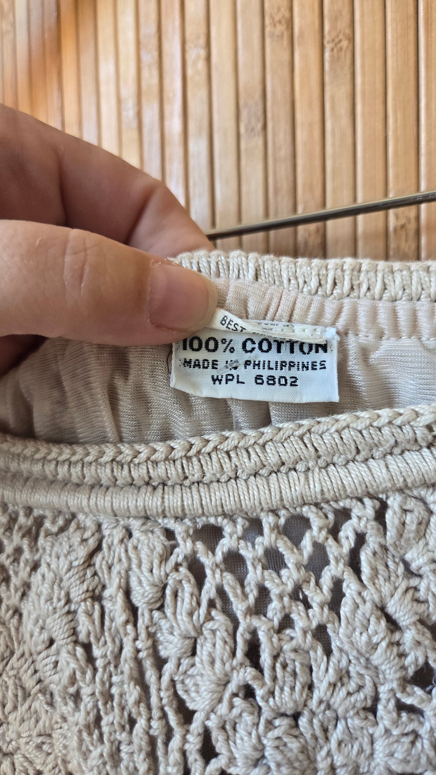 Beige crochet plus skirt