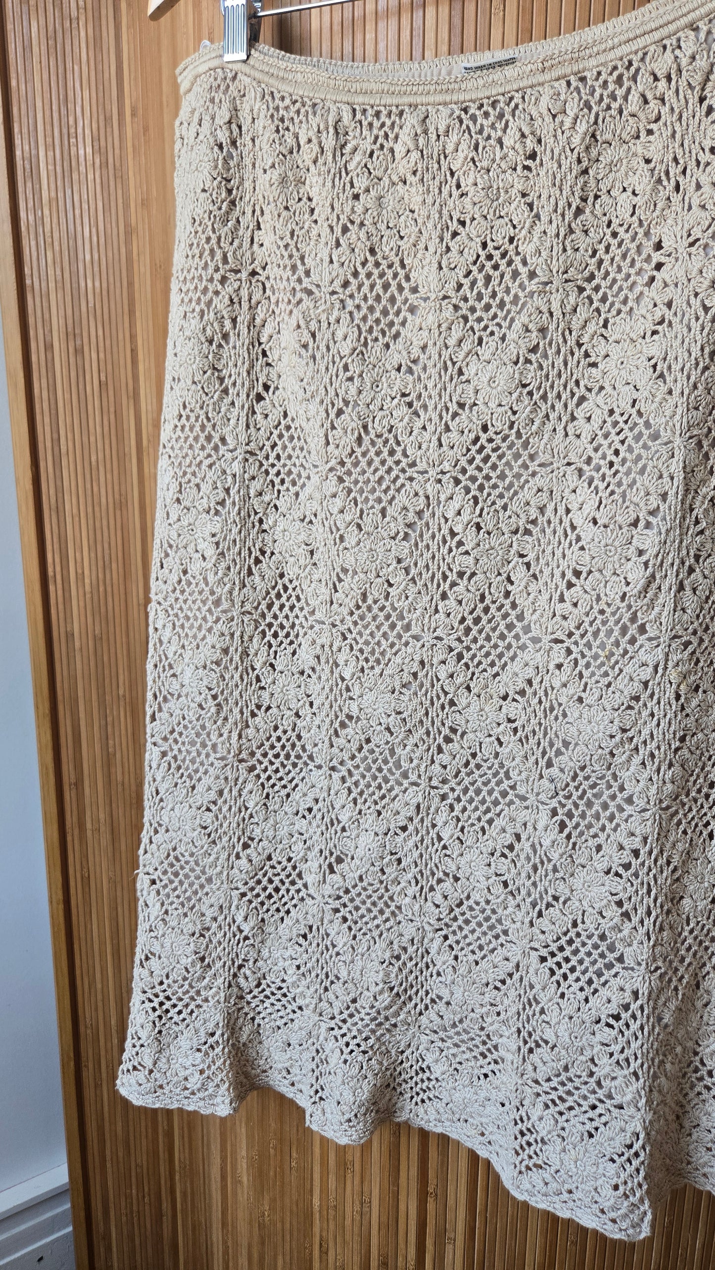 Beige crochet plus skirt