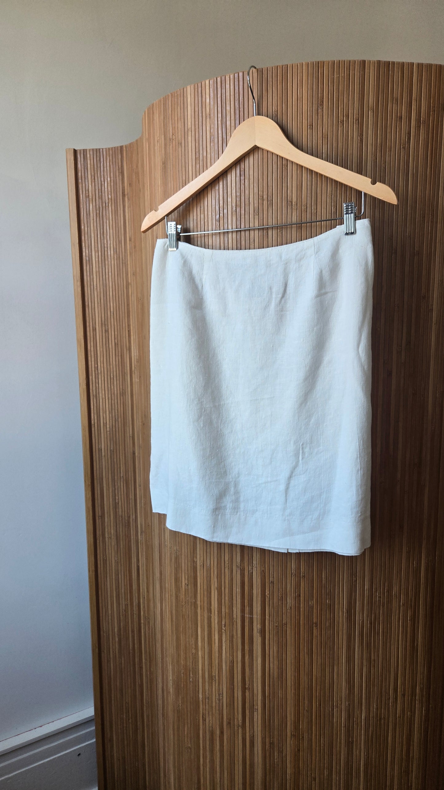 White linen miniskirt