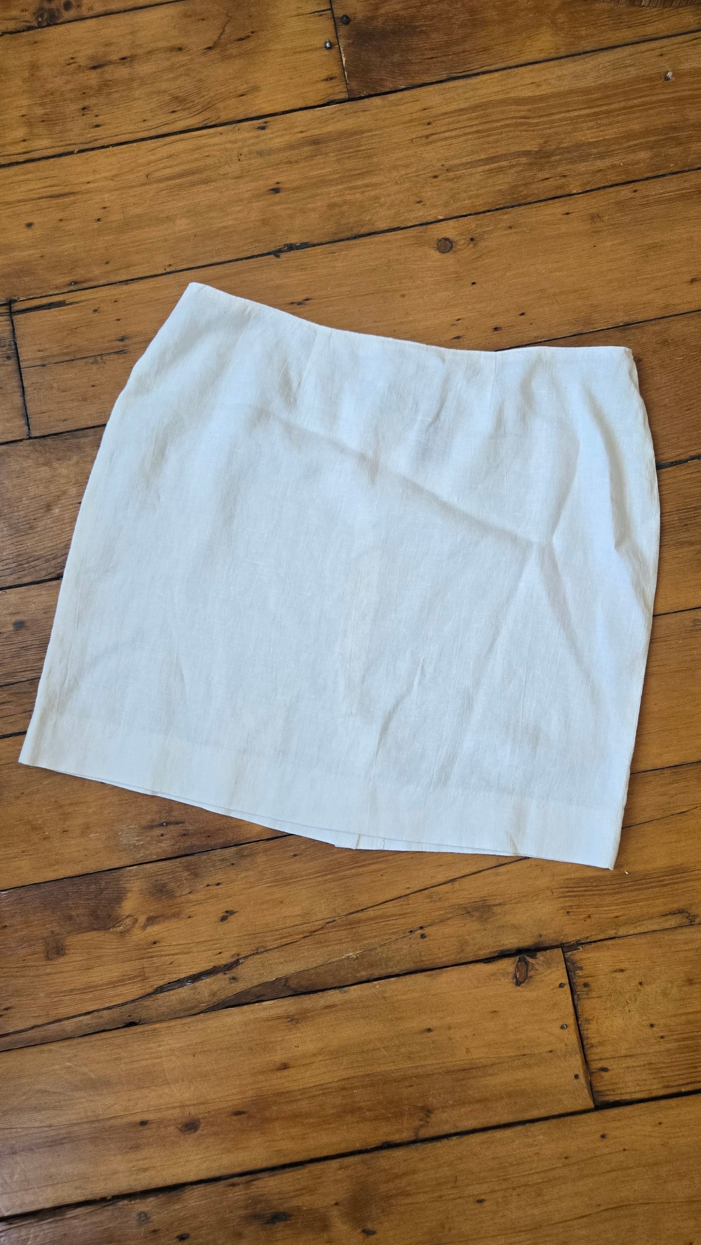 White linen miniskirt