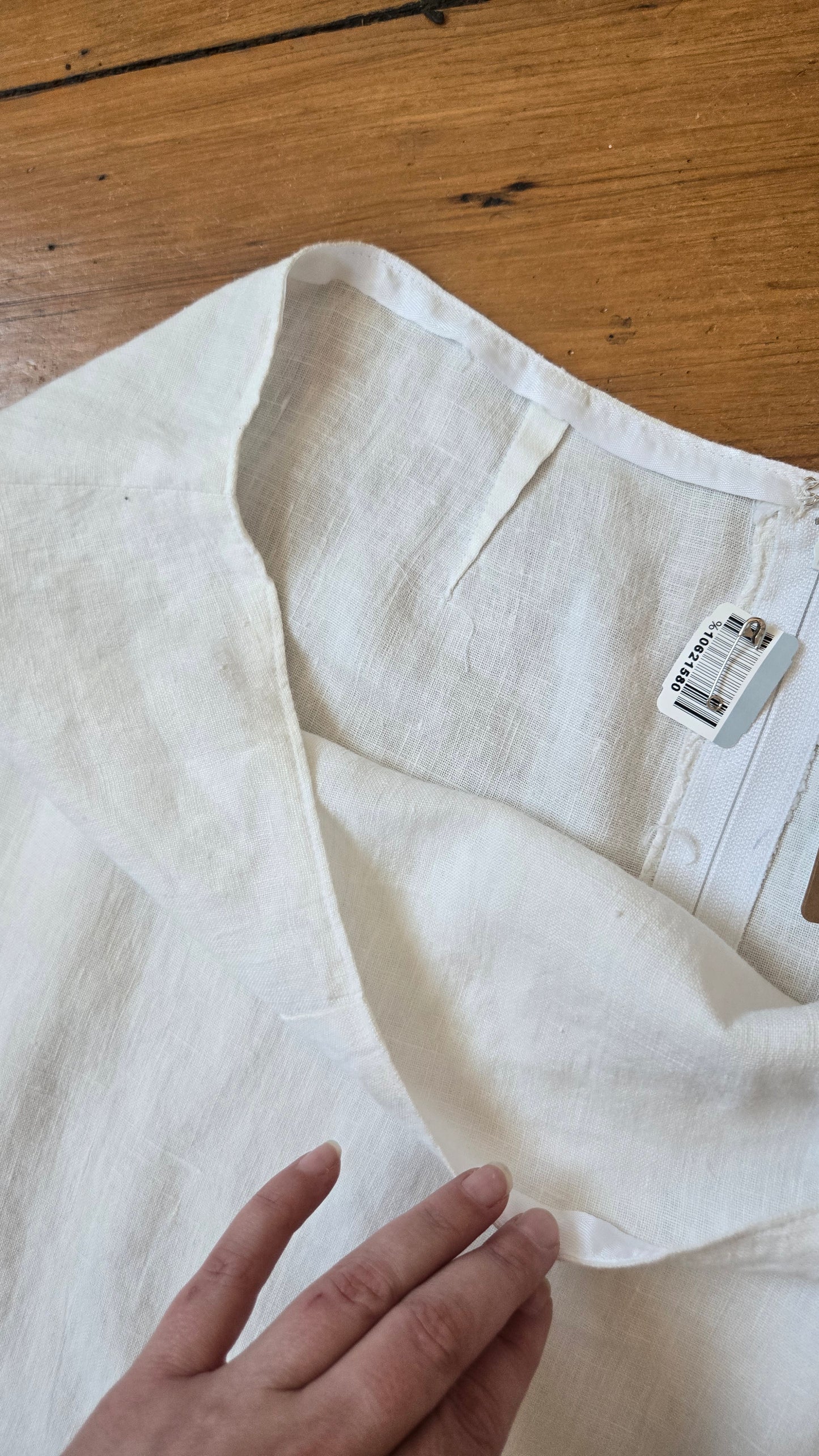 White linen miniskirt