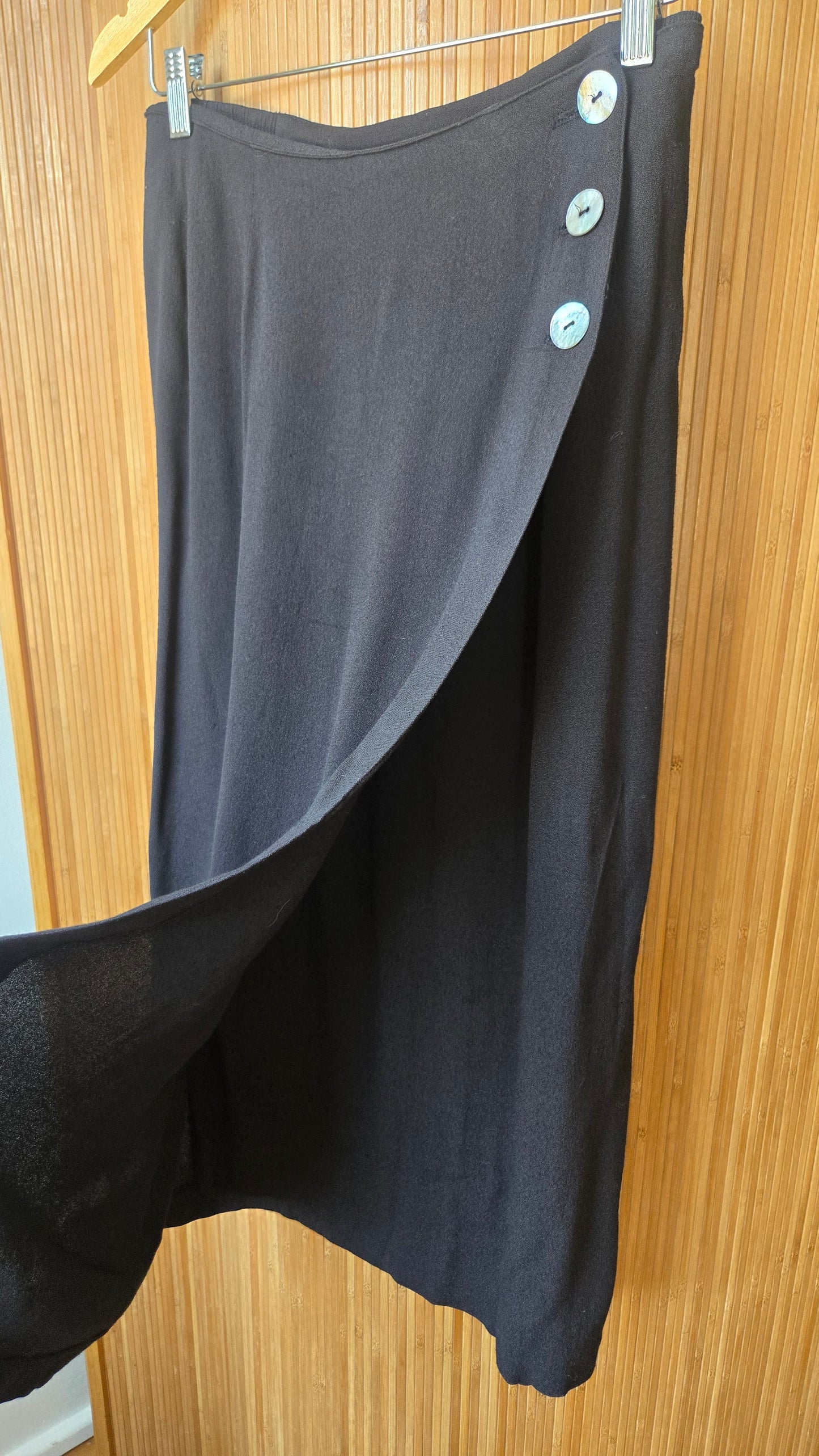 Kathryn black side button skirt