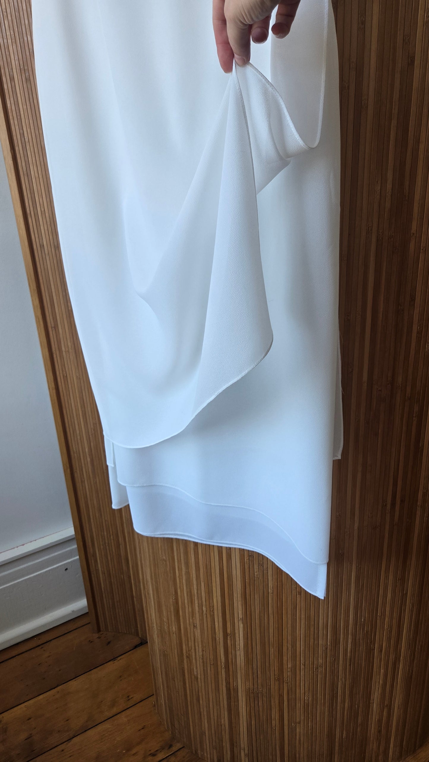 White layered chiffon skirt