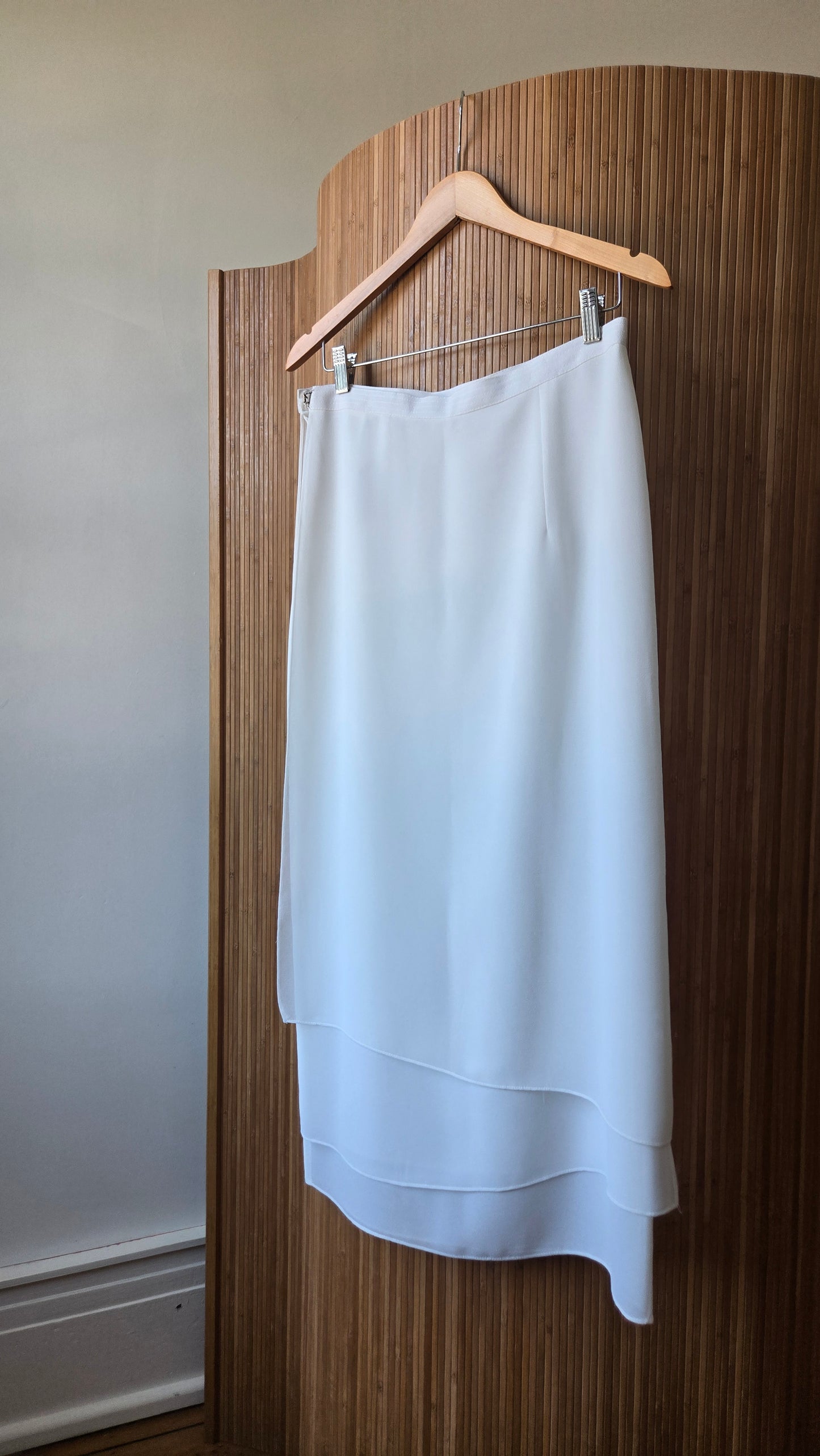 White layered chiffon skirt