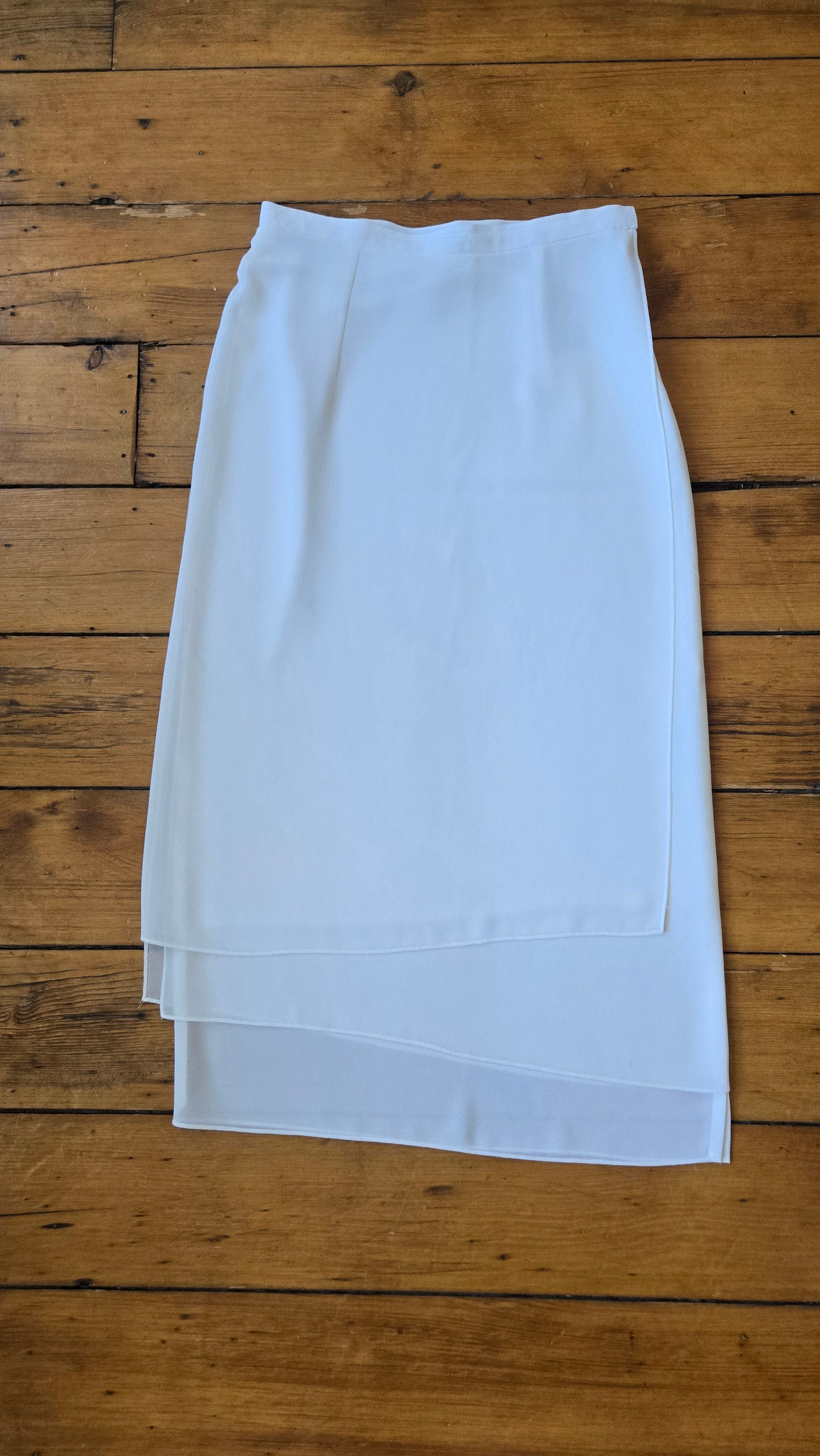 White layered chiffon skirt
