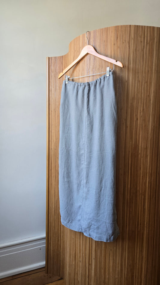 Gap grey linen skirt w pockets