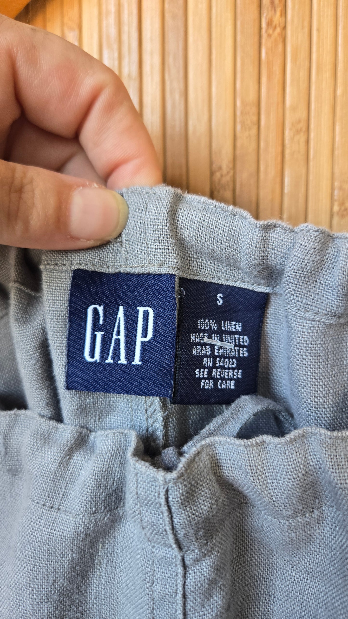 Gap grey linen skirt w pockets