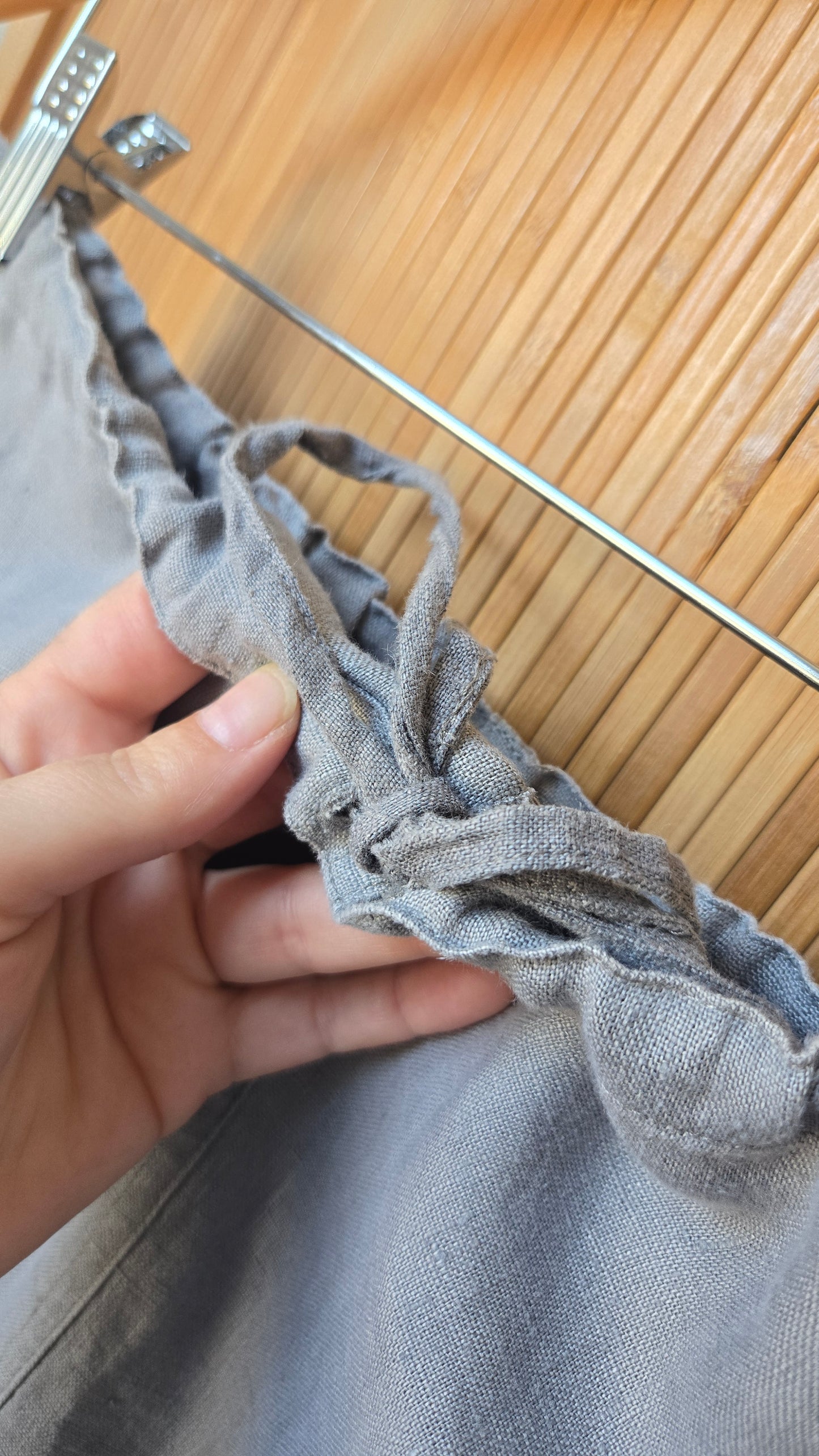 Gap grey linen skirt w pockets
