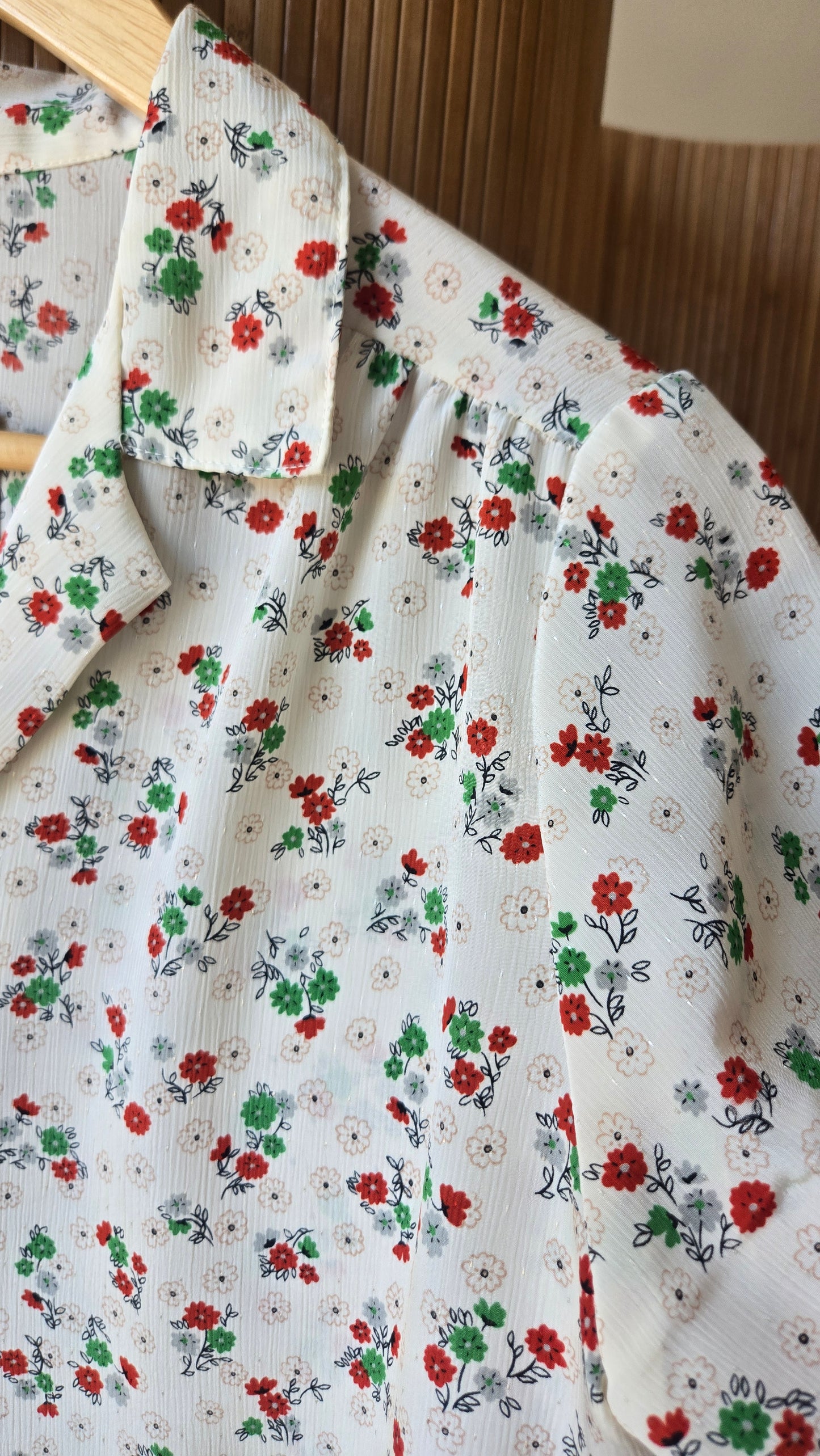 Martin red & green floral top