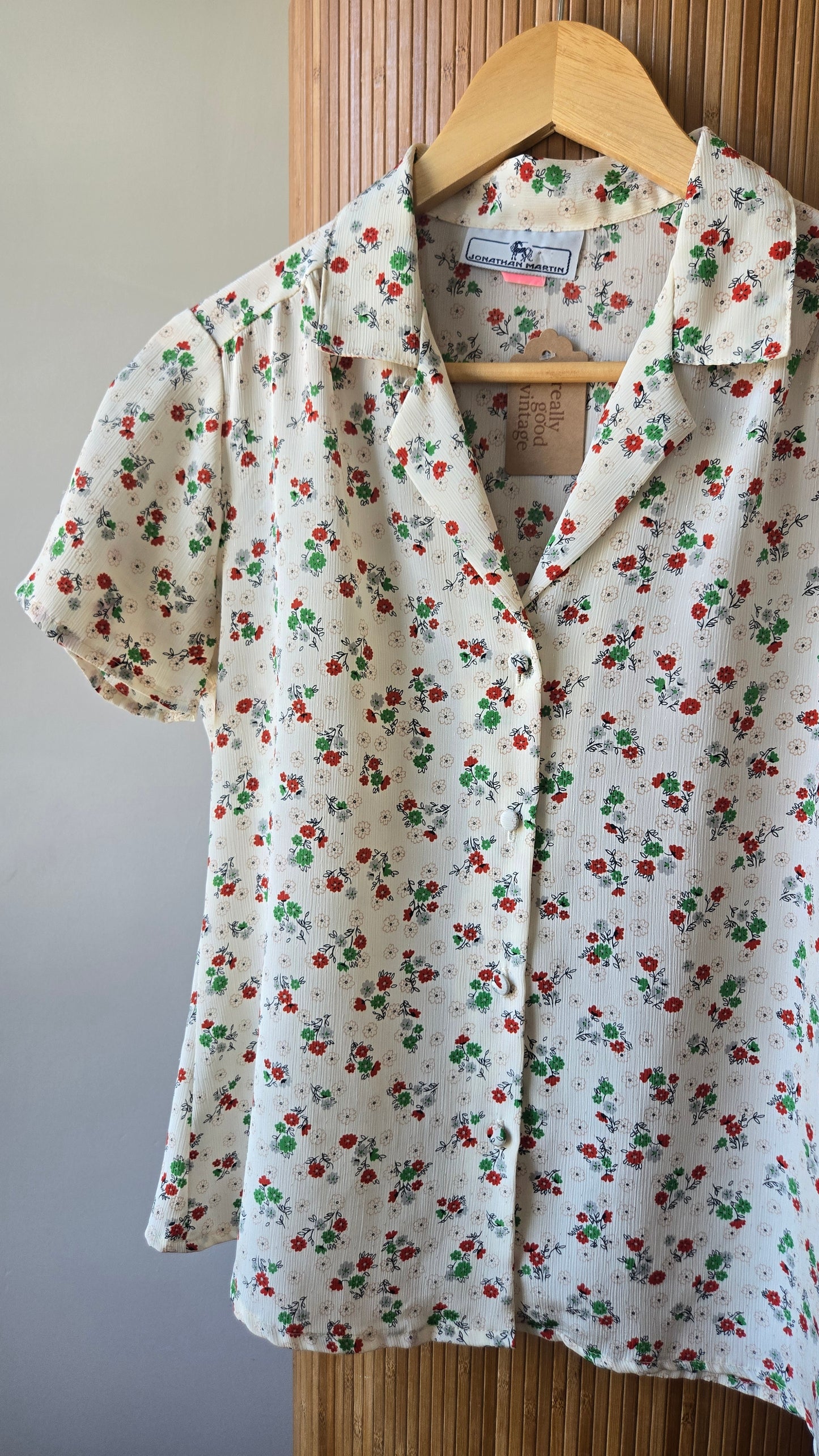 Martin red & green floral top