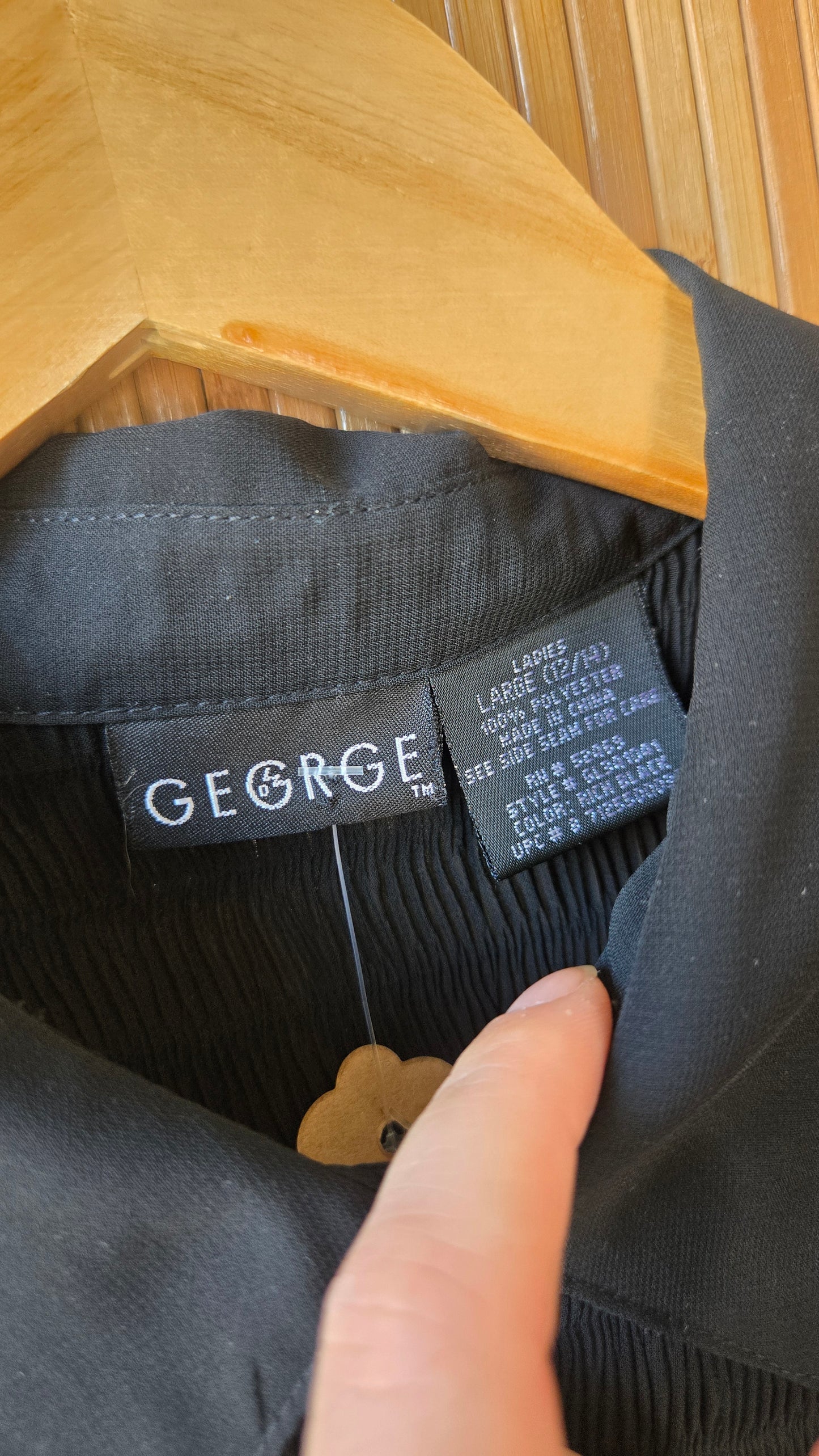 George black sheer pleated shirt