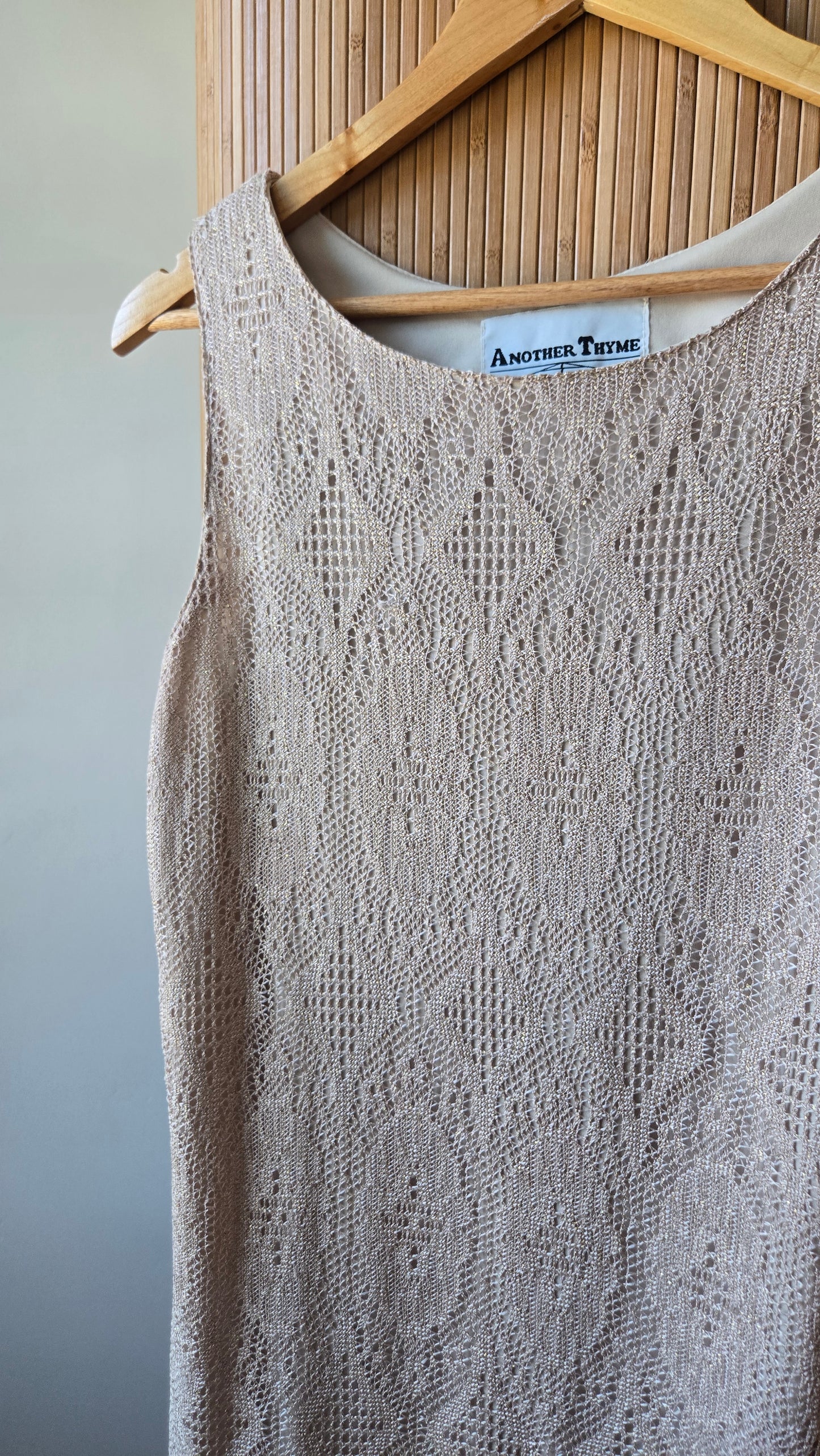 Another Thyme glitter fringe crochet gown