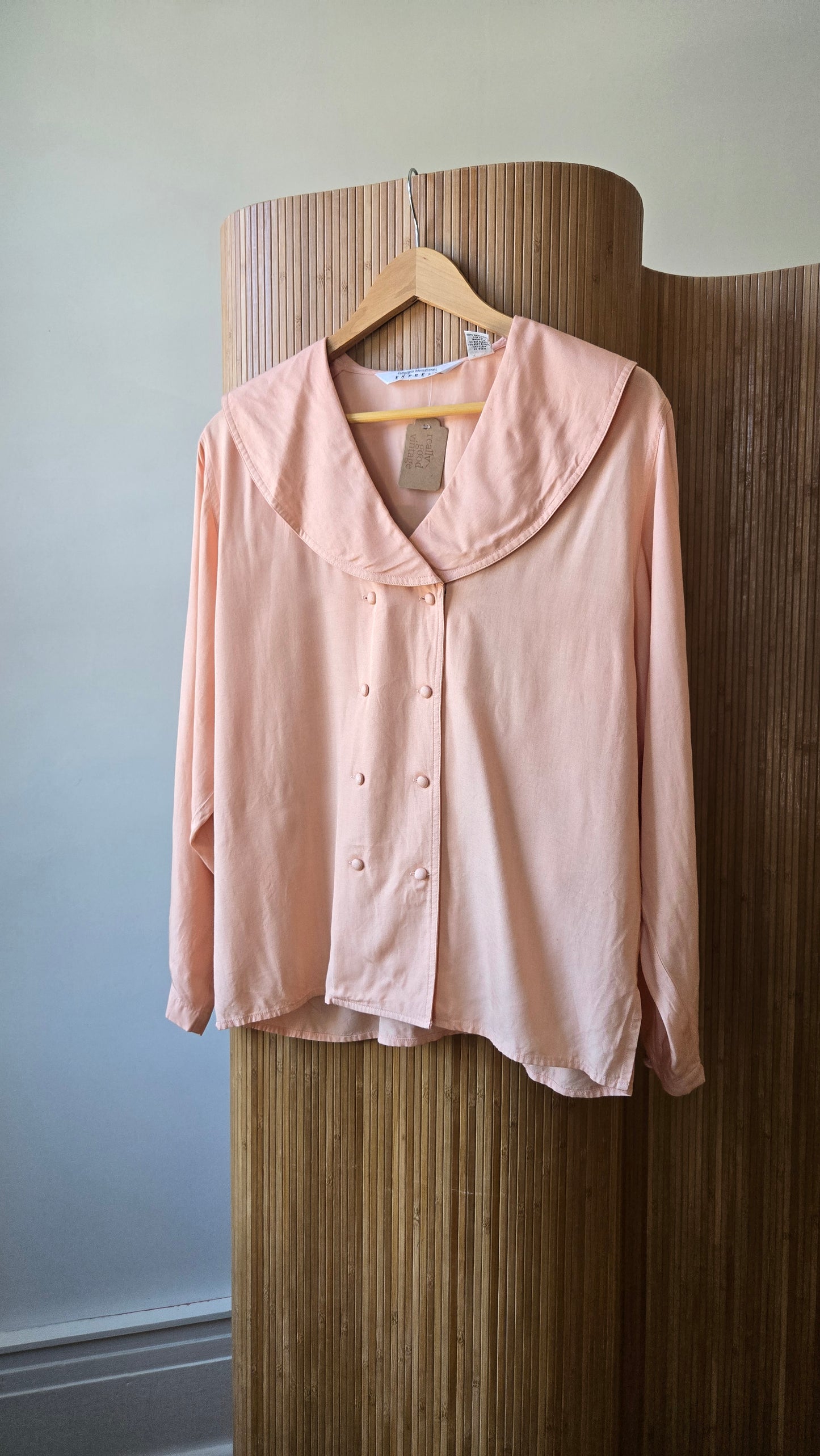 Express pink bib collar blouse