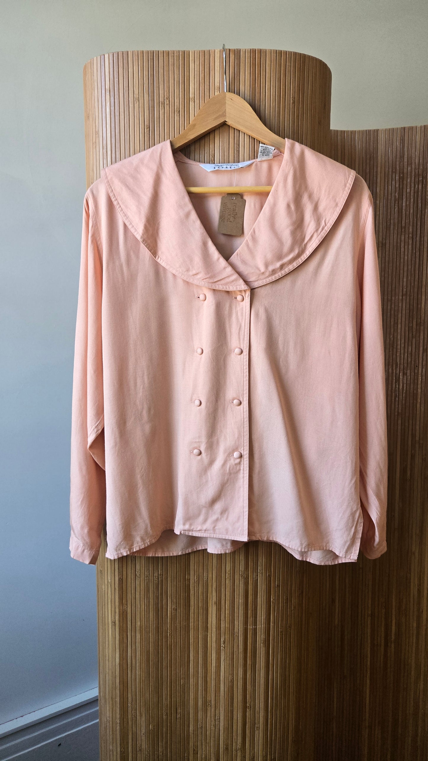 Express pink bib collar blouse