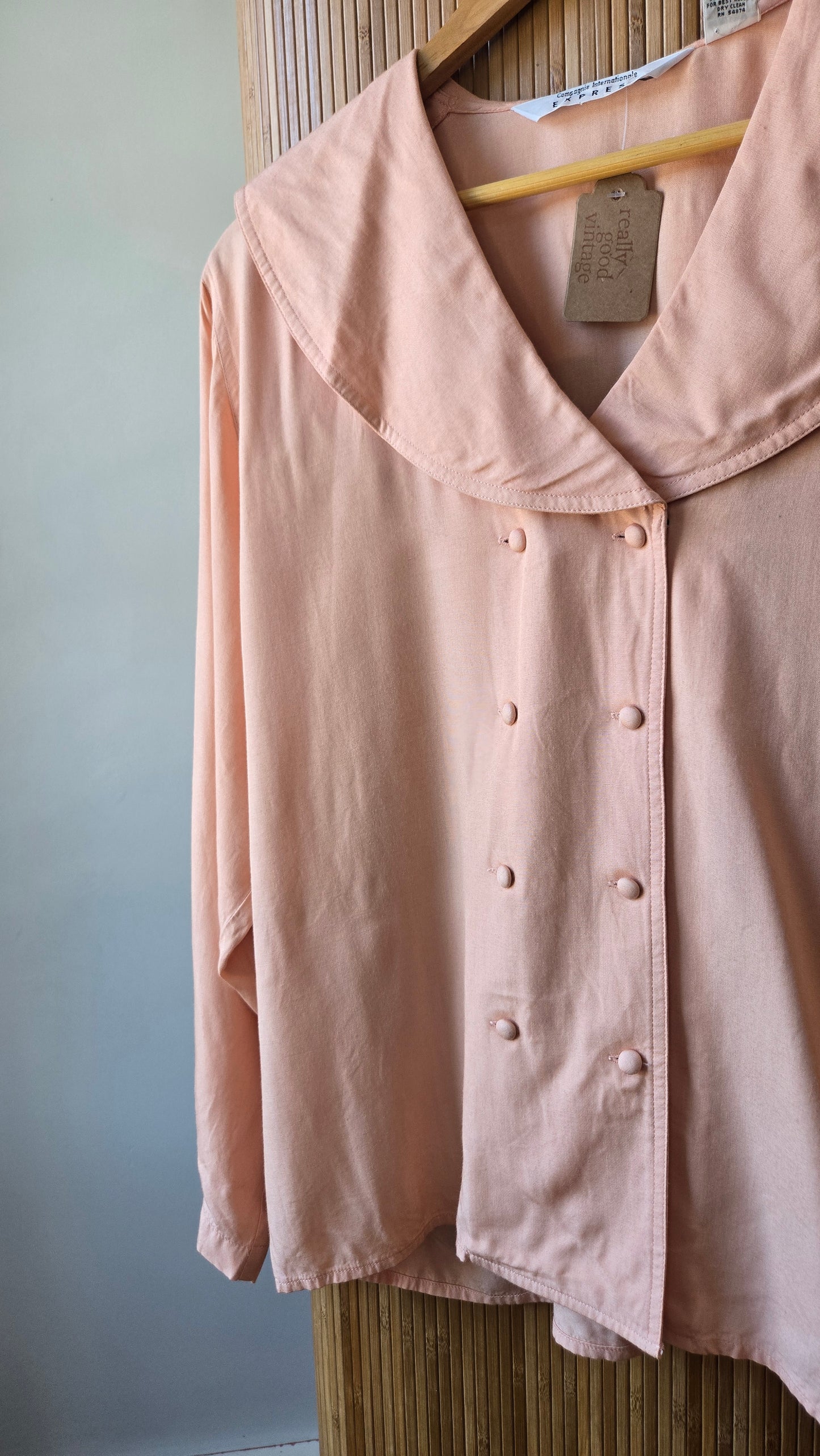 Express pink bib collar blouse