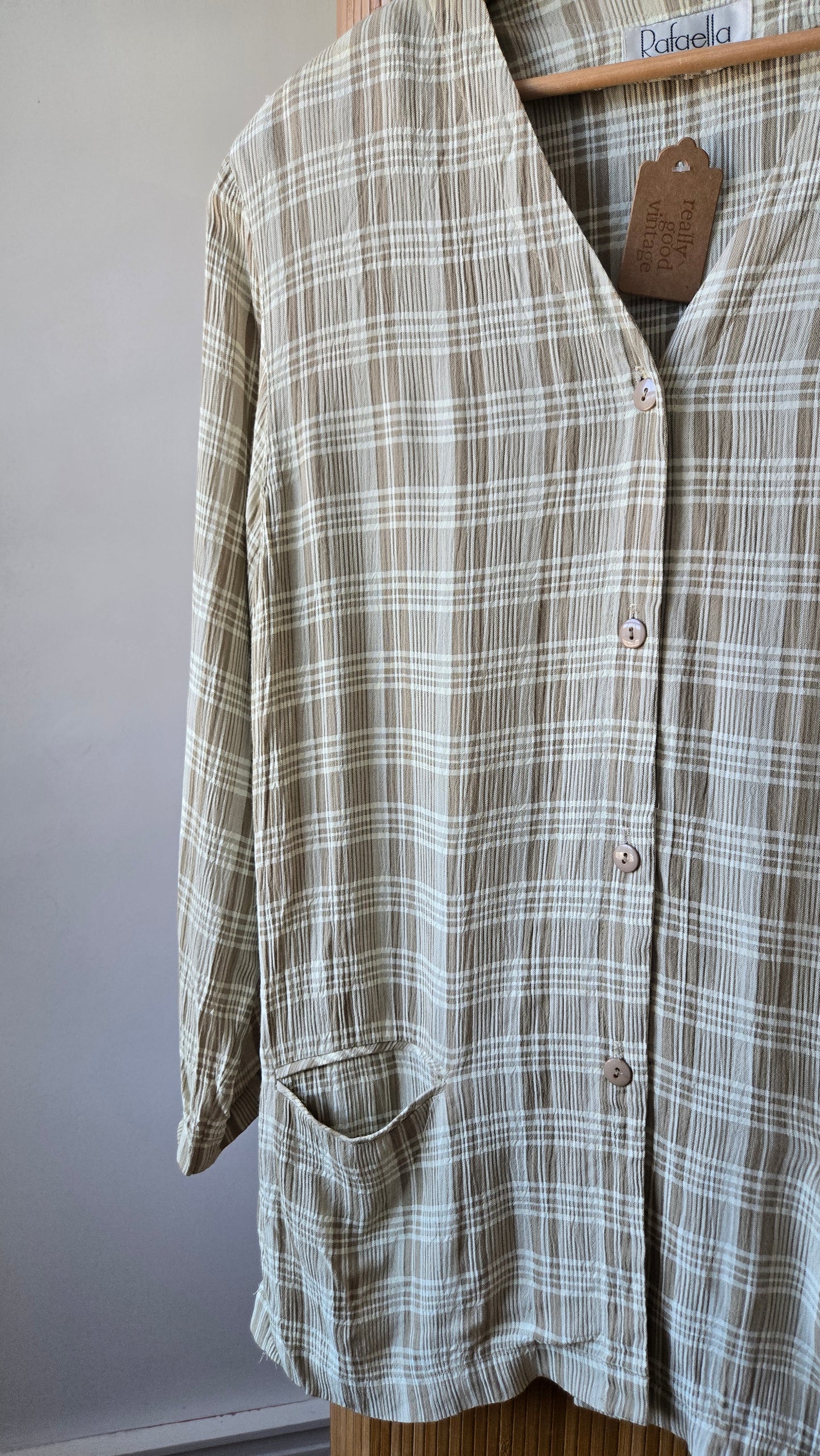 Rafaella crinkle plaid shacket