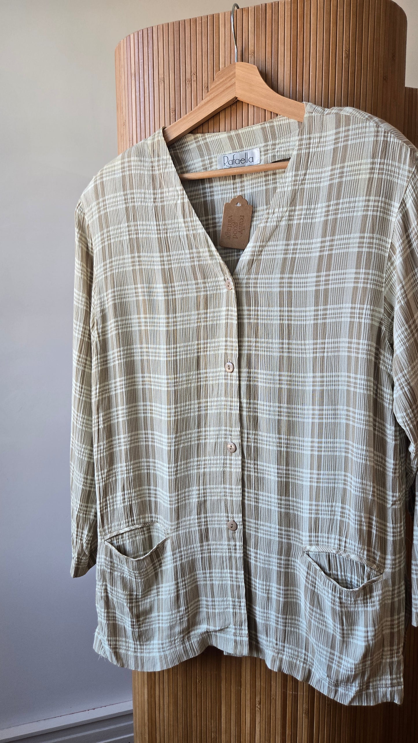Rafaella crinkle plaid shacket