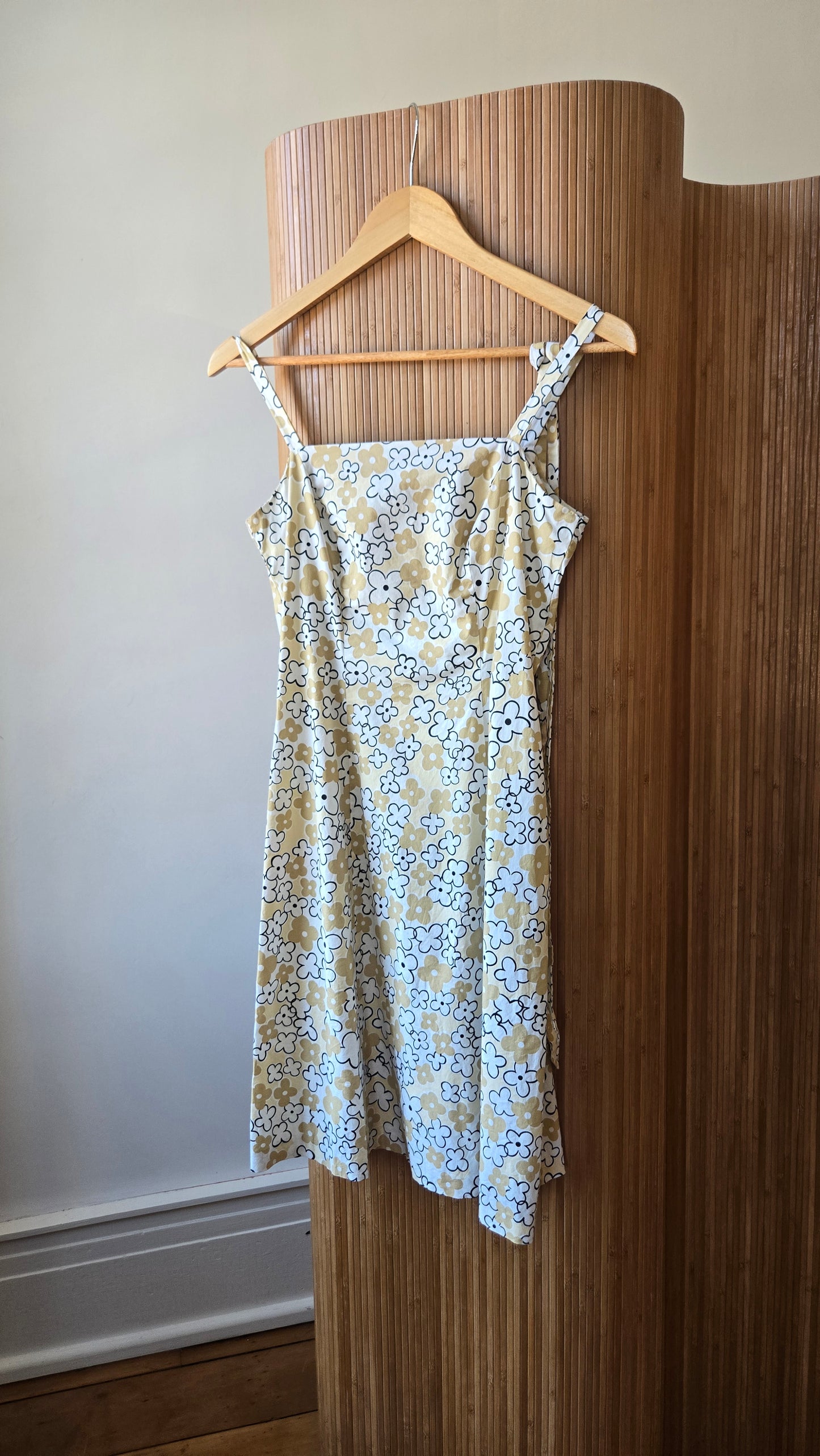 Yves Cossette pop art floral dress w belt