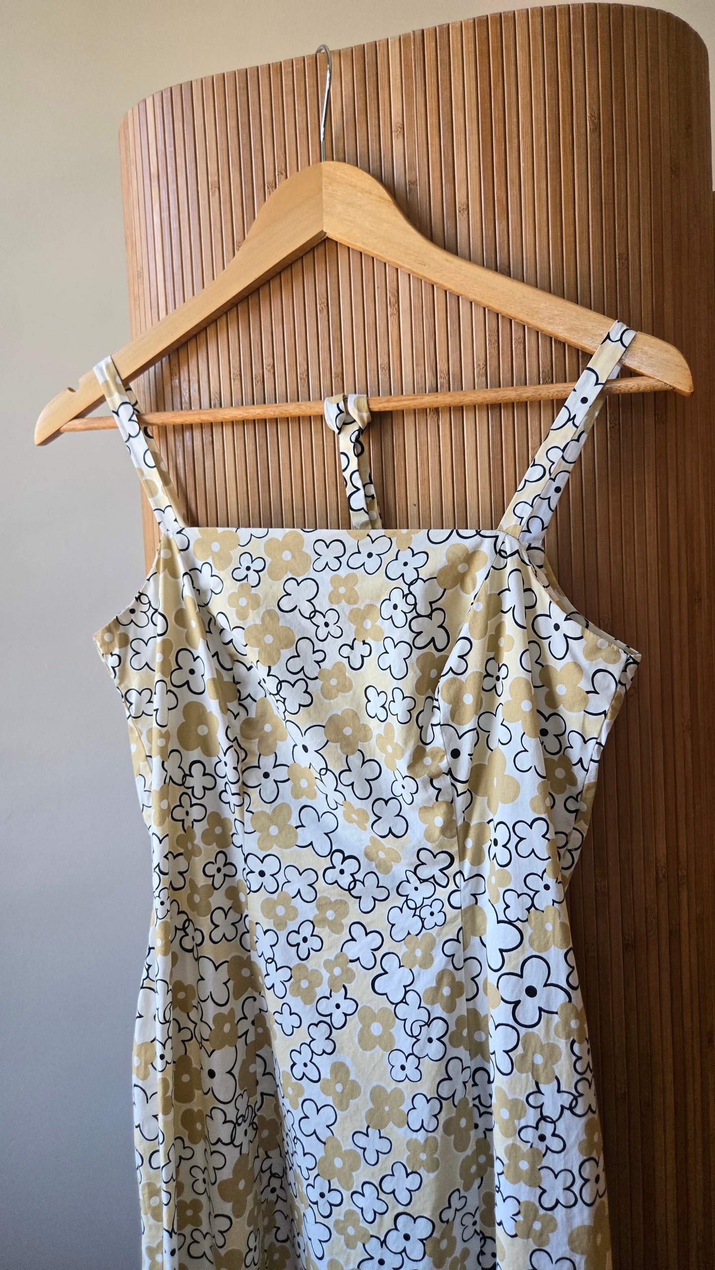 Yves Cossette pop art floral dress w belt