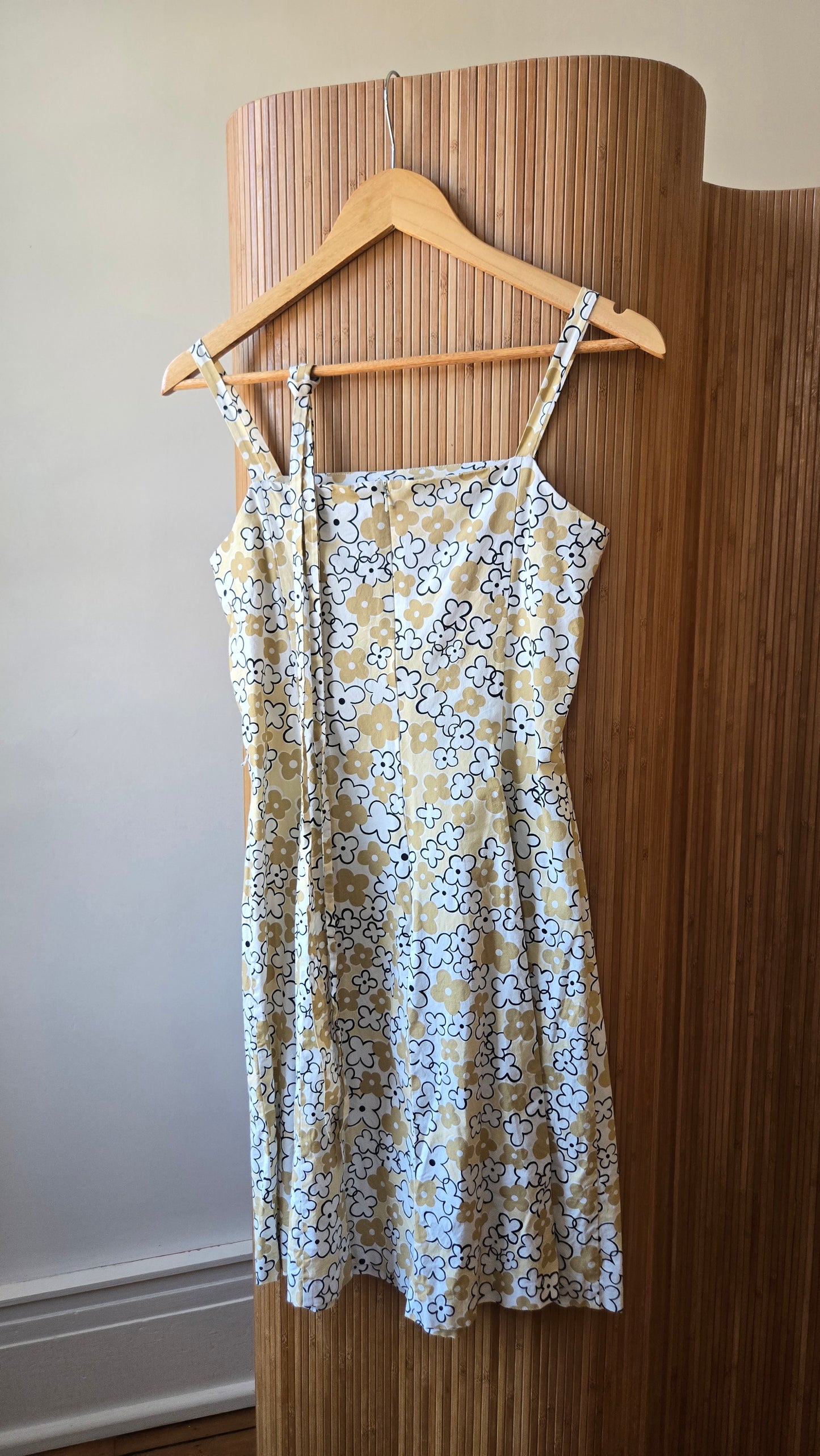 Yves Cossette pop art floral dress w belt