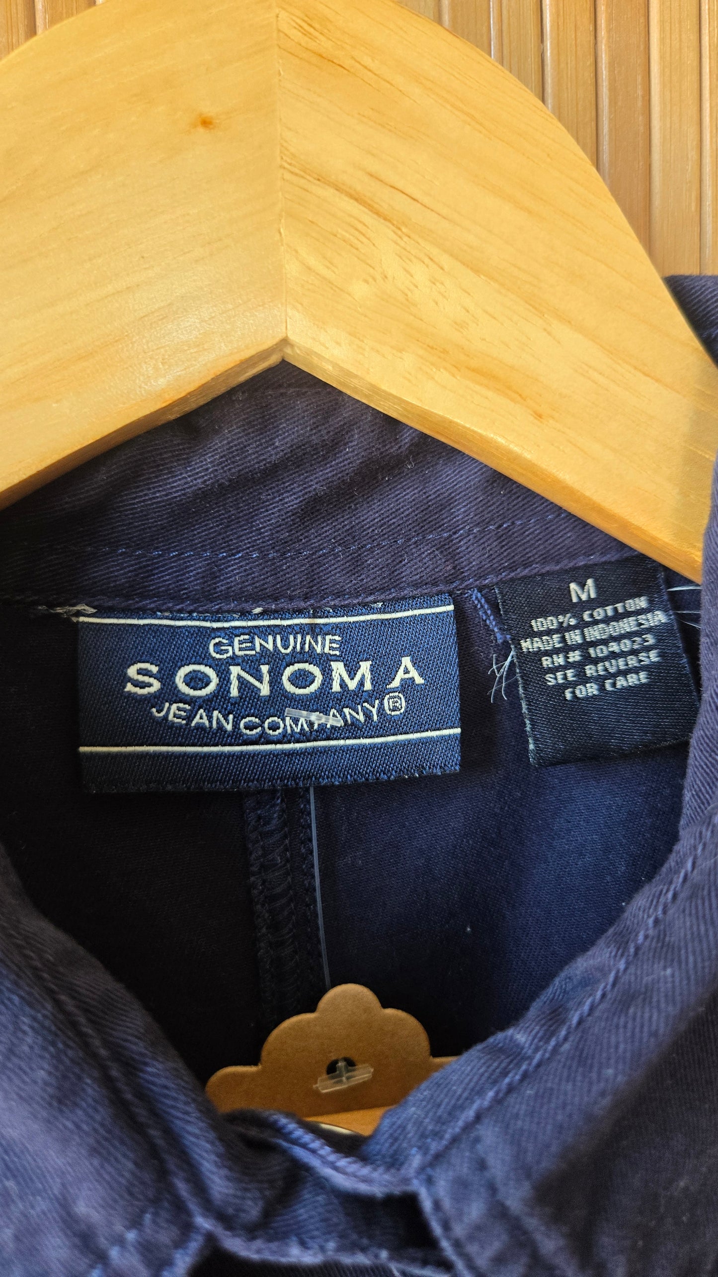 Sonoma navy button-front shirt dress