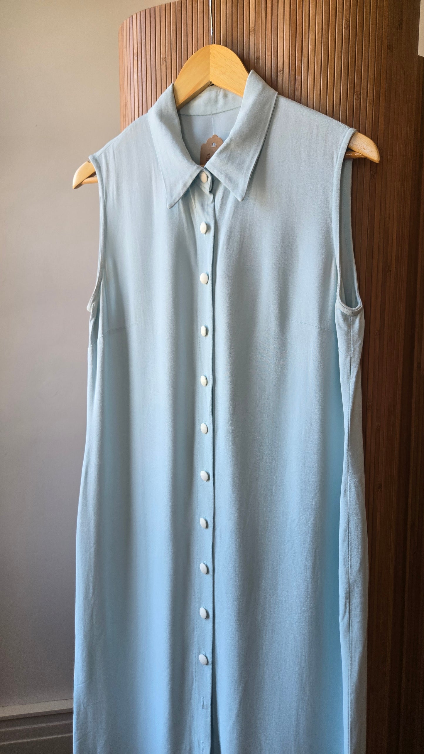 Baby blue maxi shirt dress