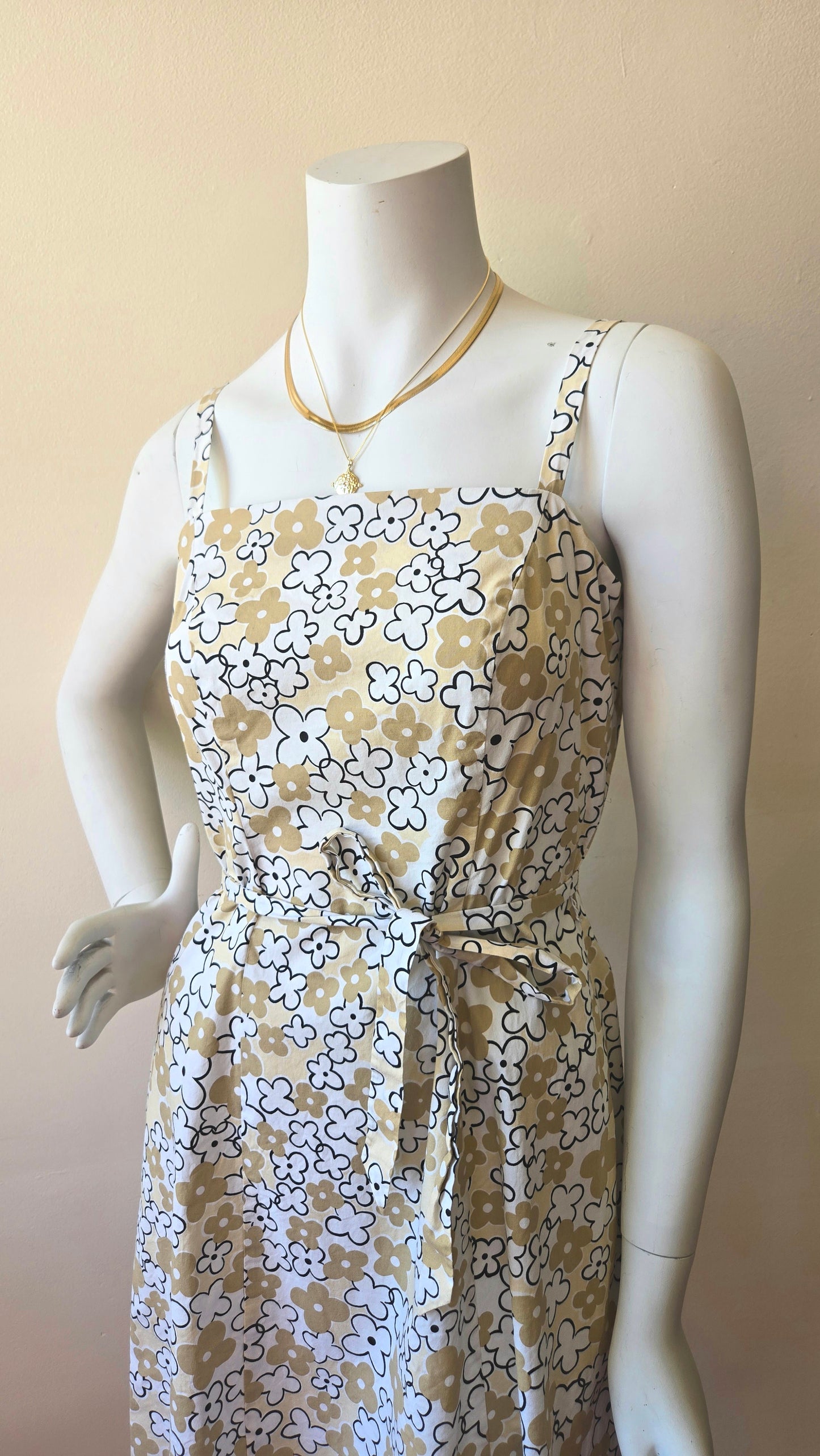 Yves Cossette pop art floral dress w belt
